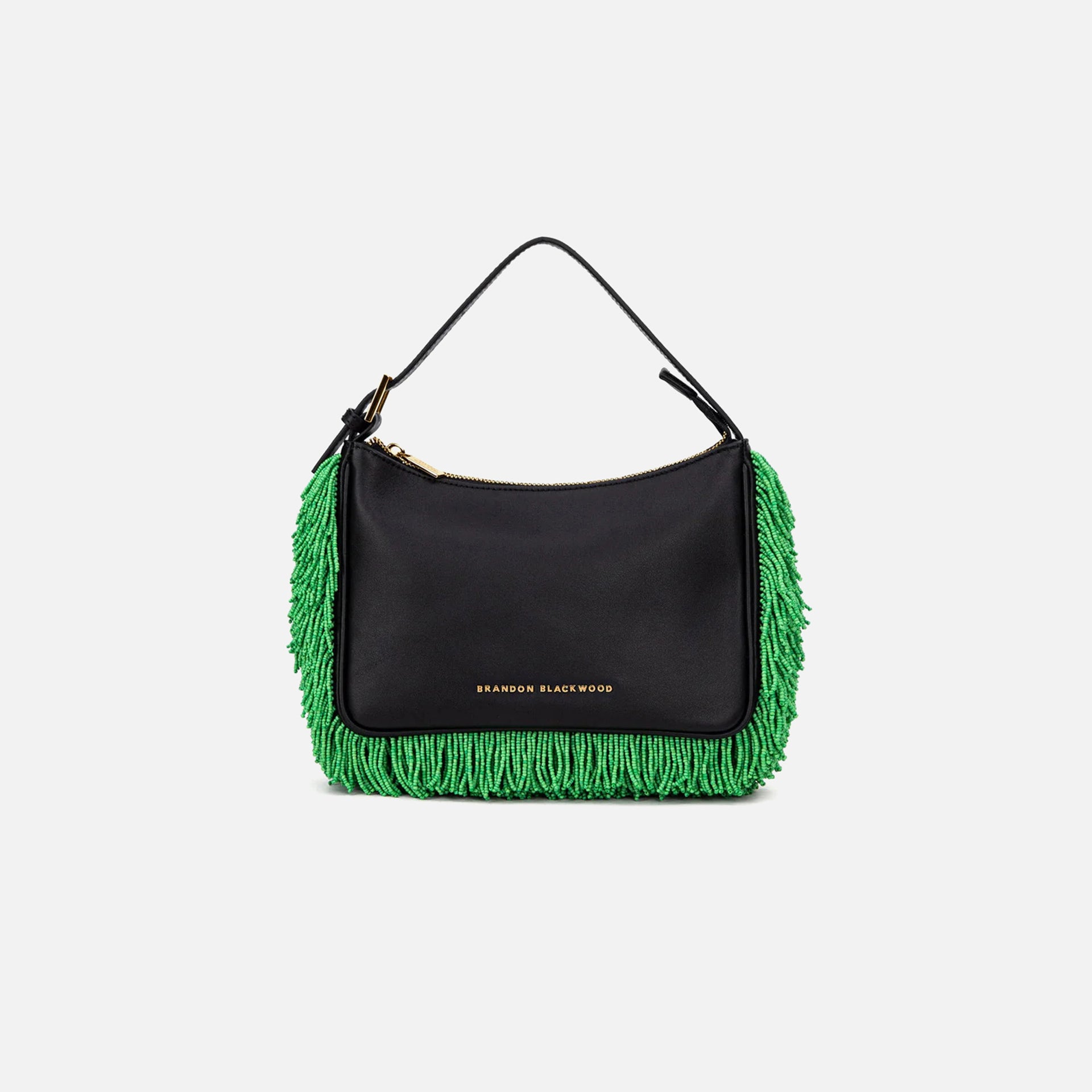Brandon Blackwood Beaded Cortni Bag - Black Green