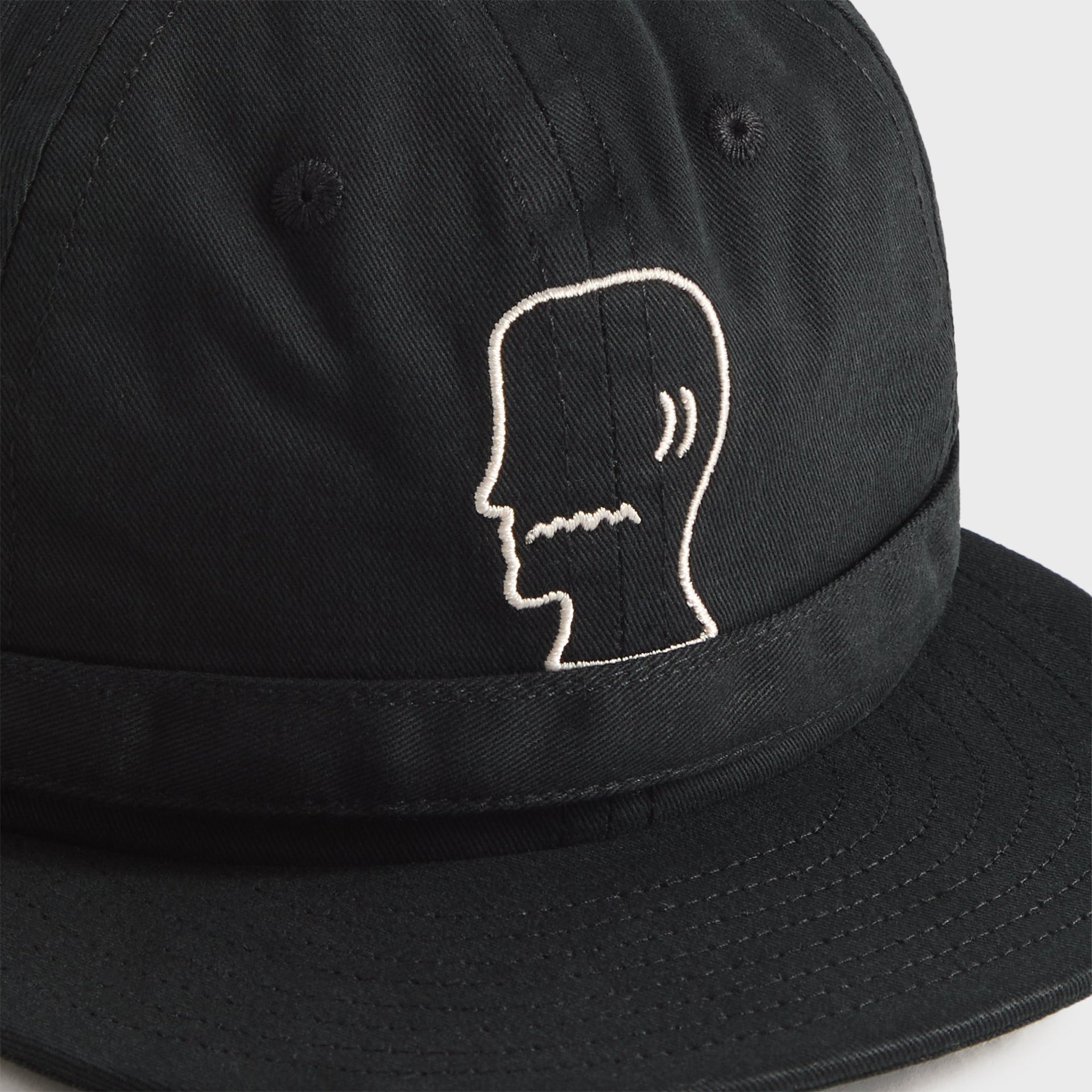 Brain Dead Extended Strap Six Panel Logohead Hat - Black