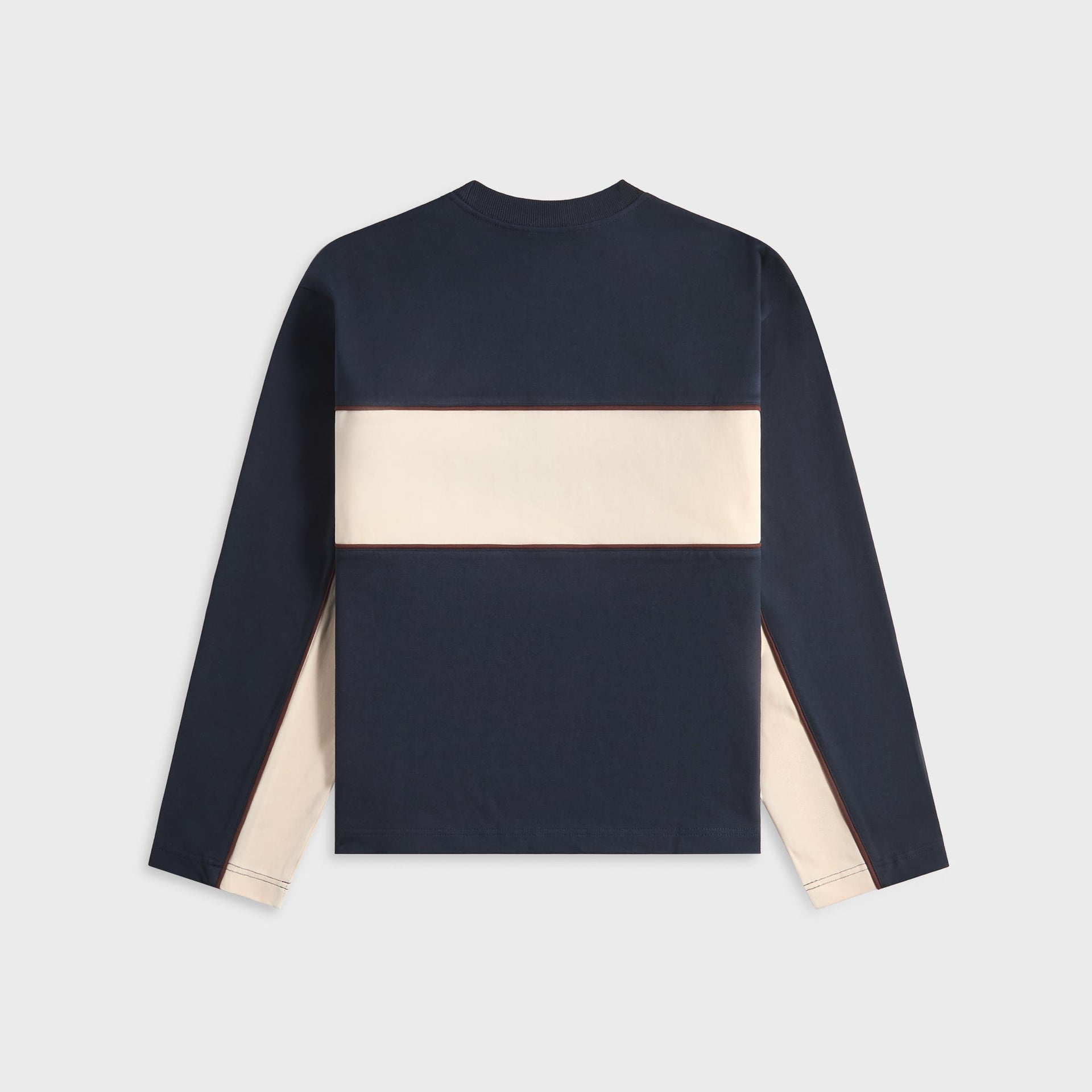 Brain Dead Heavyweight Paneled Long Sleeve Tee - Navy