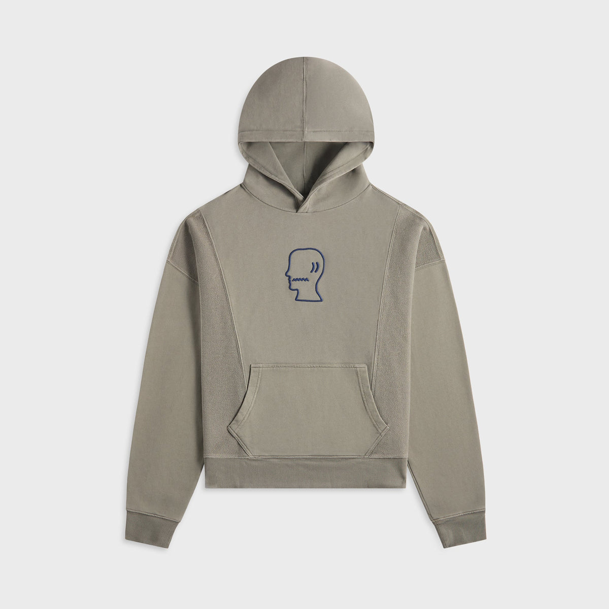 Brain Dead Mendoza Cropped Hoodie - Cement