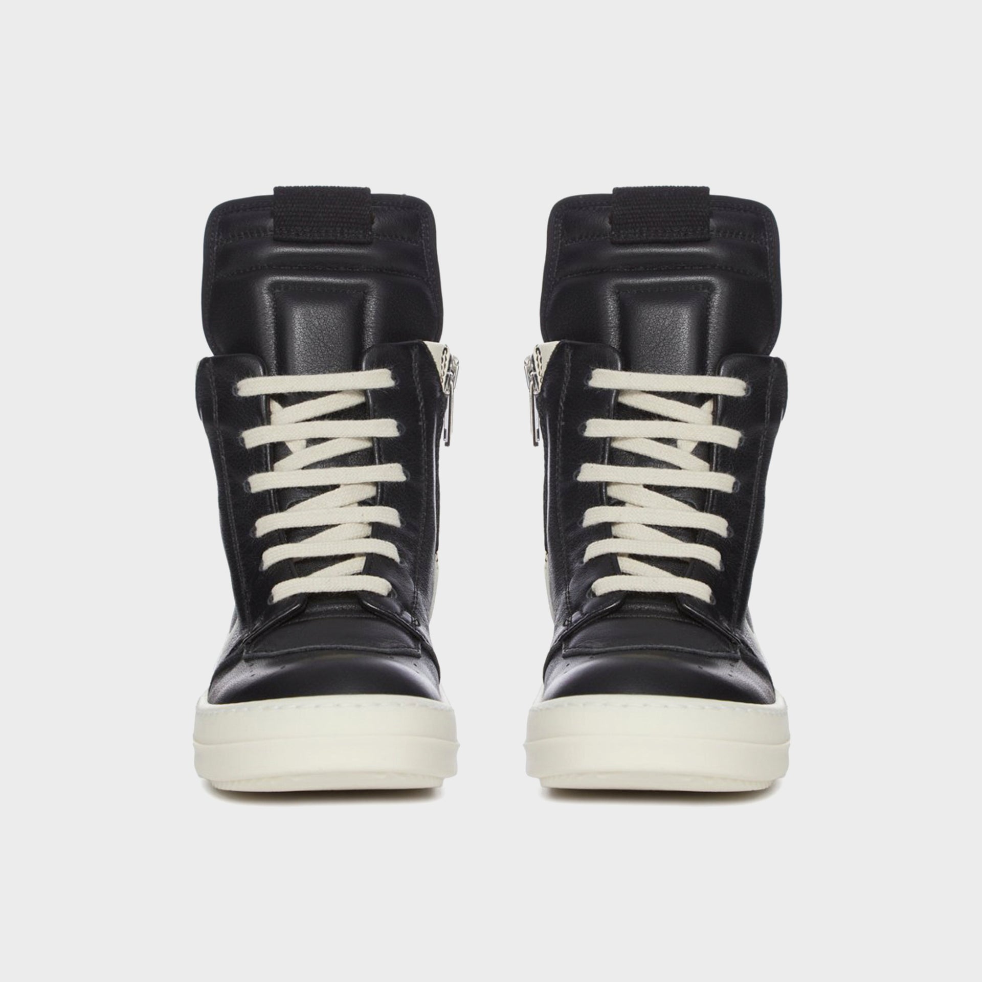 Rick Owens Kids Geobaskets Scarpe in Pelle - Black / Milk / Milk