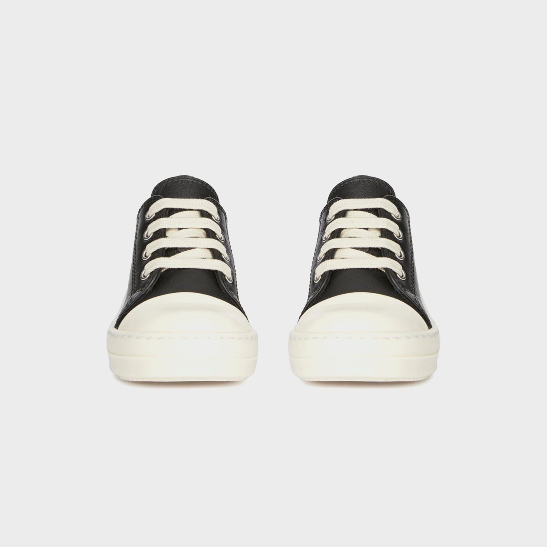 Rick Owens Baby Leather Sneakers Scarpe in Pelle - Black / Milk / Milk