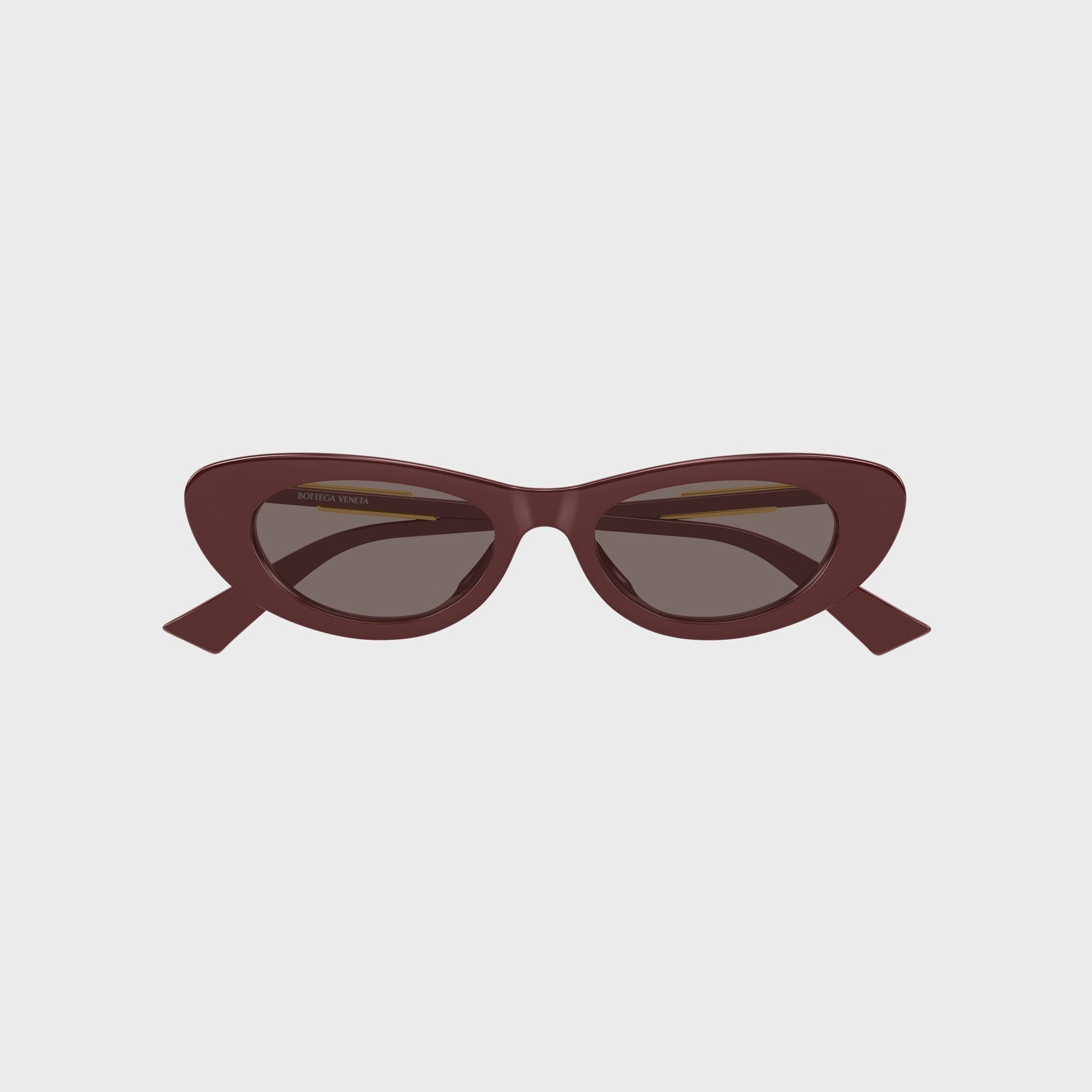 Bottega Veneta Snap Oval Sunglasses - Burgundy / Brown