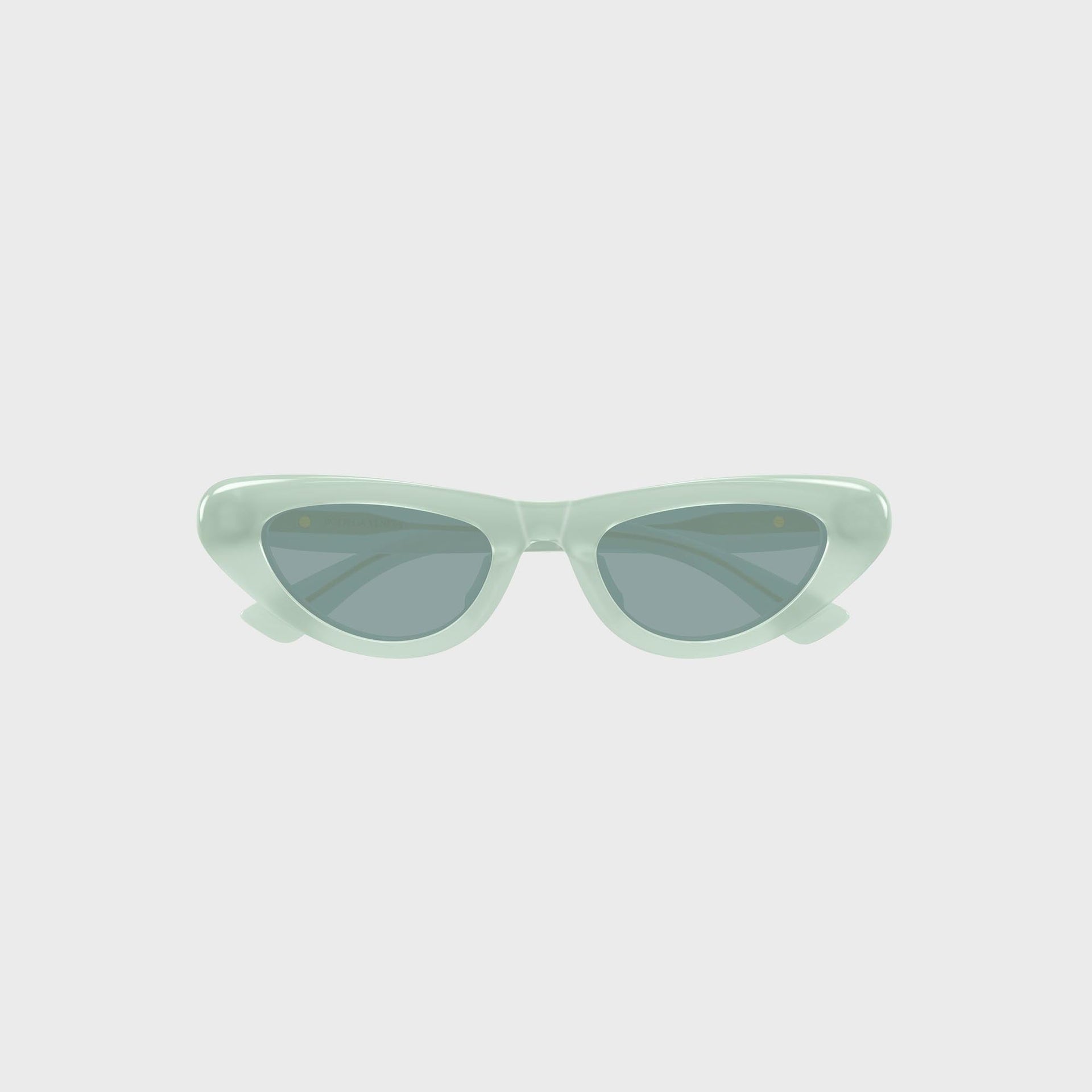 Bottega Veneta Bombe cat-eye sunglasses in mint green acetate with tinted lenses, front view