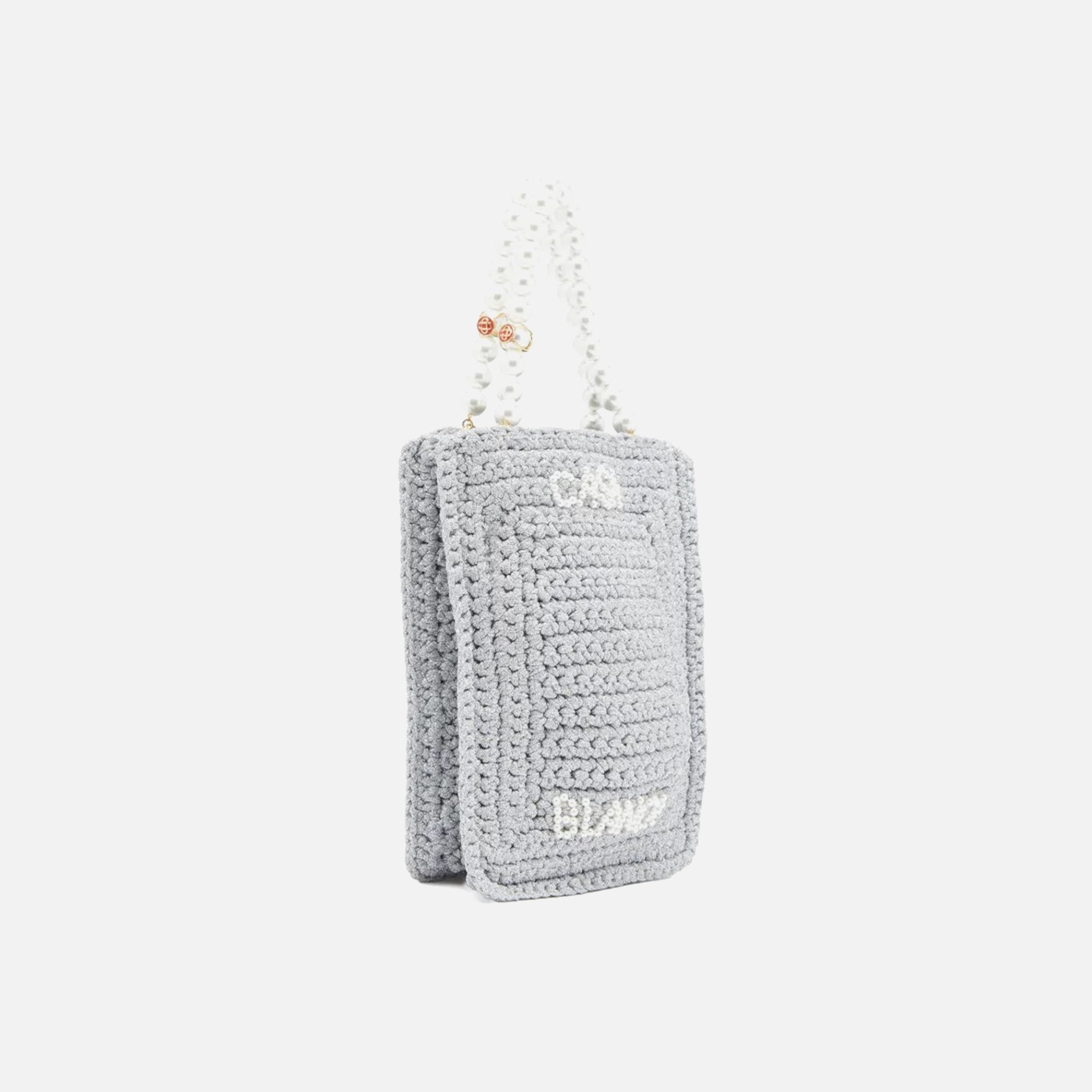 Casablanca Pearl Mini Crochet Bag - Silver