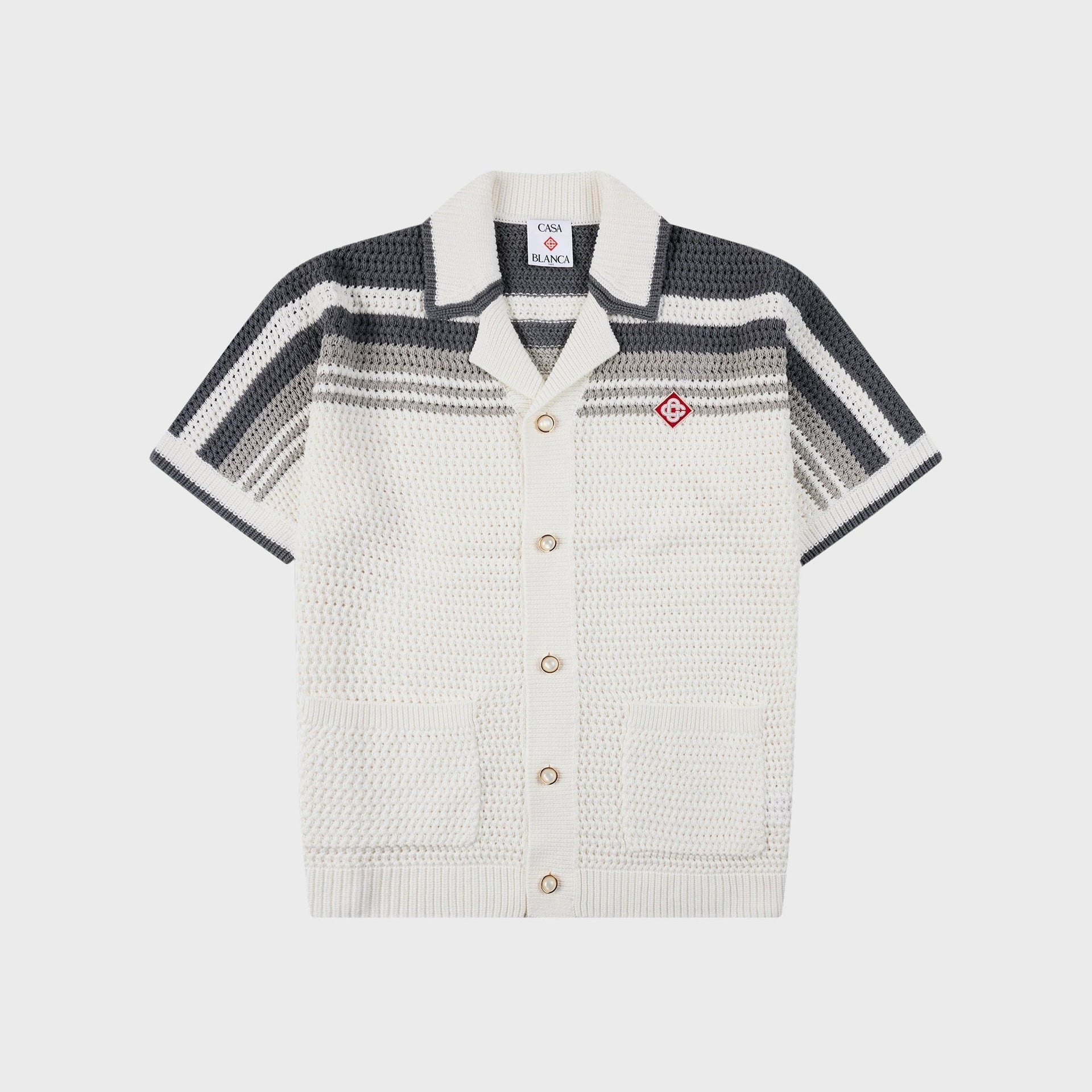 Casablanca Crochet Shirt - White / Grey