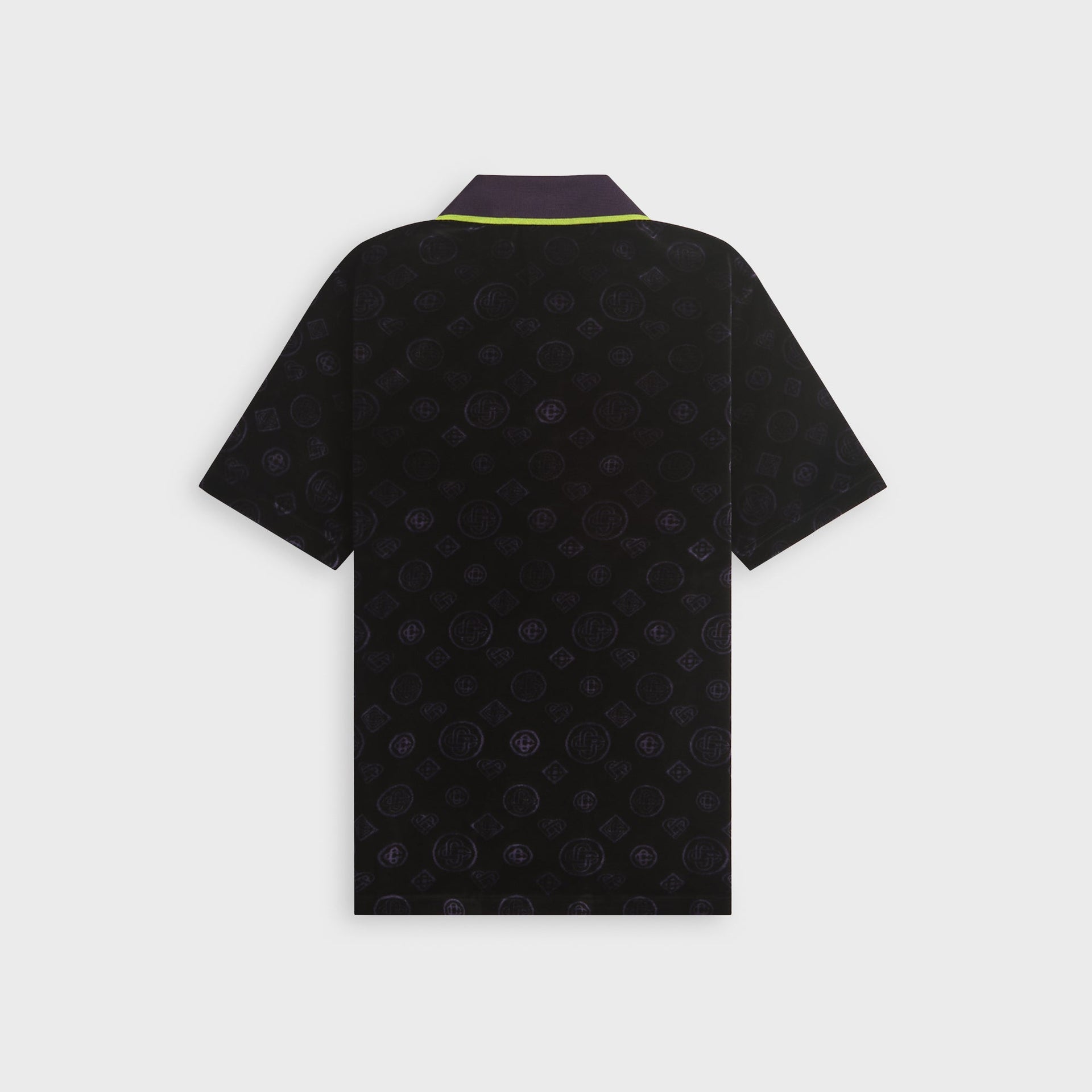 Casablanca Monogram Velour Polo Shirt - Purple