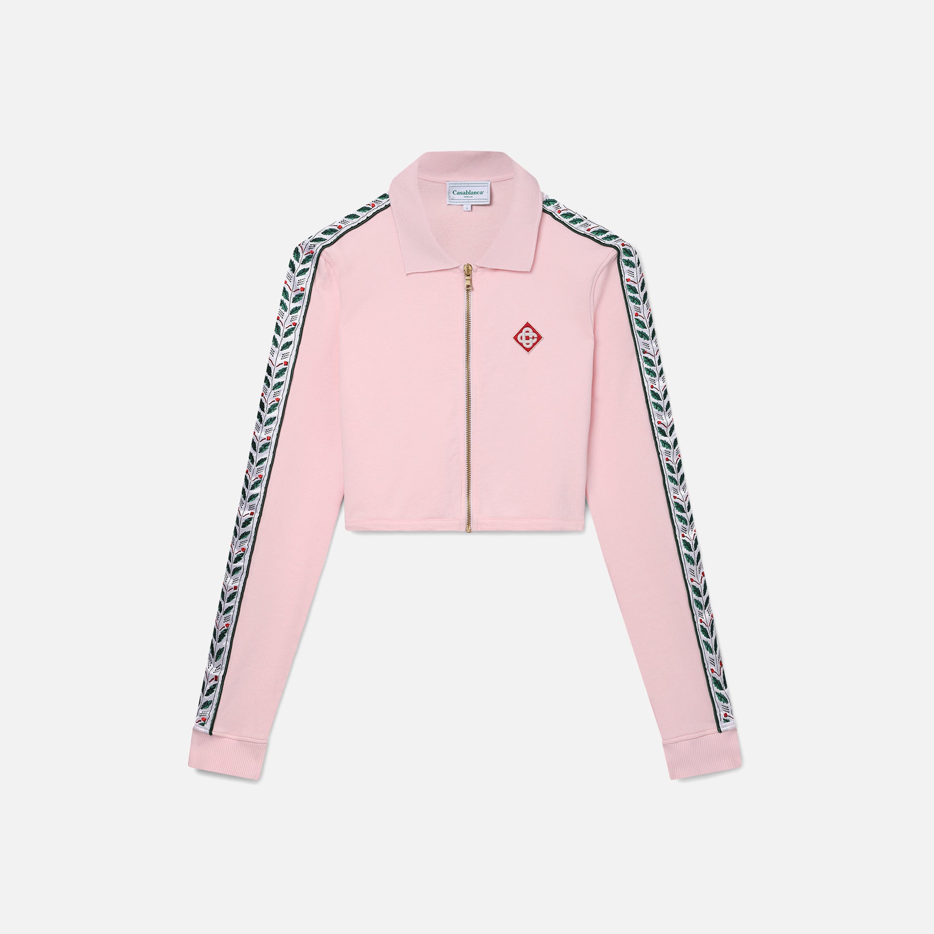 Casablanca Cropped Motosport Track Jacket - Pink