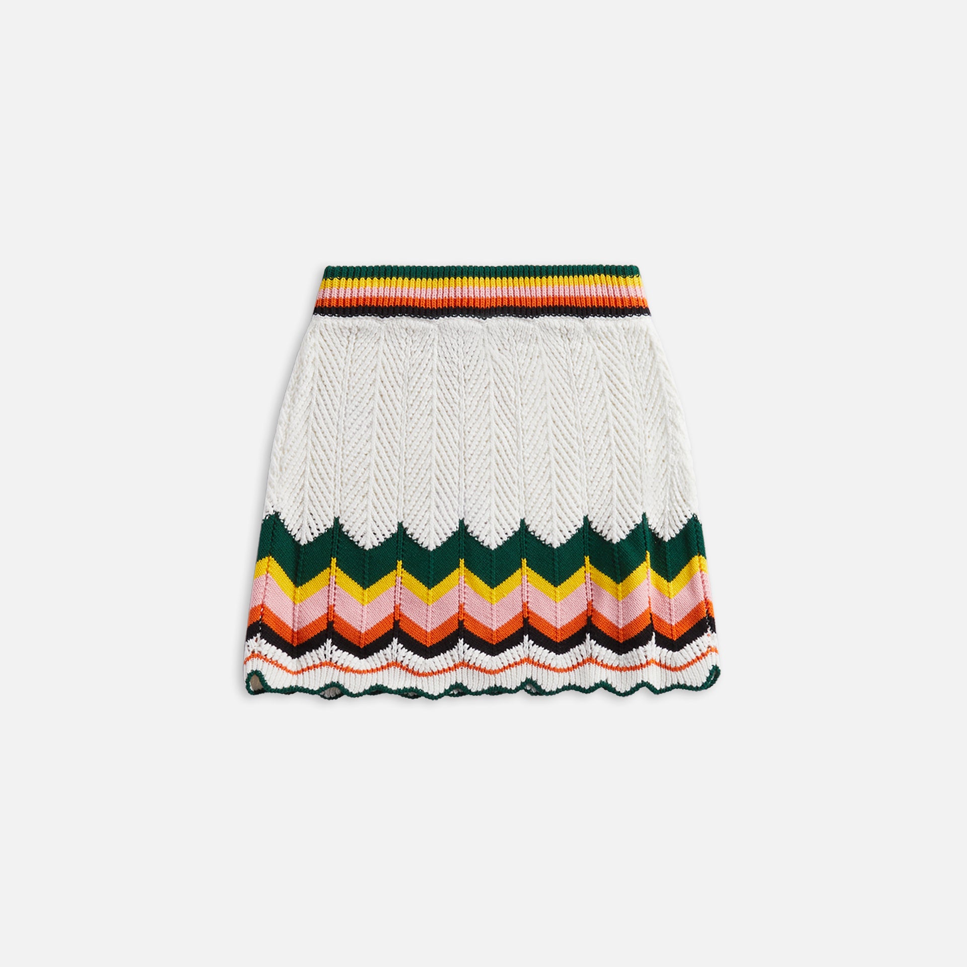 Casablanca Chevron Lace Skirt - White