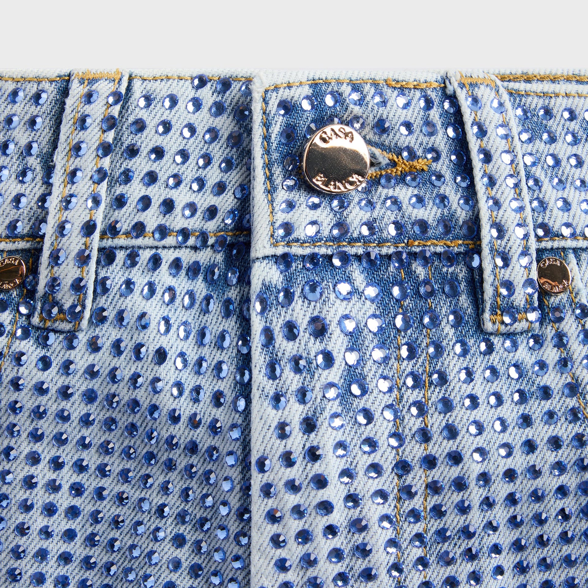 Casablanca Denim Hotfix Short in Mid Wash