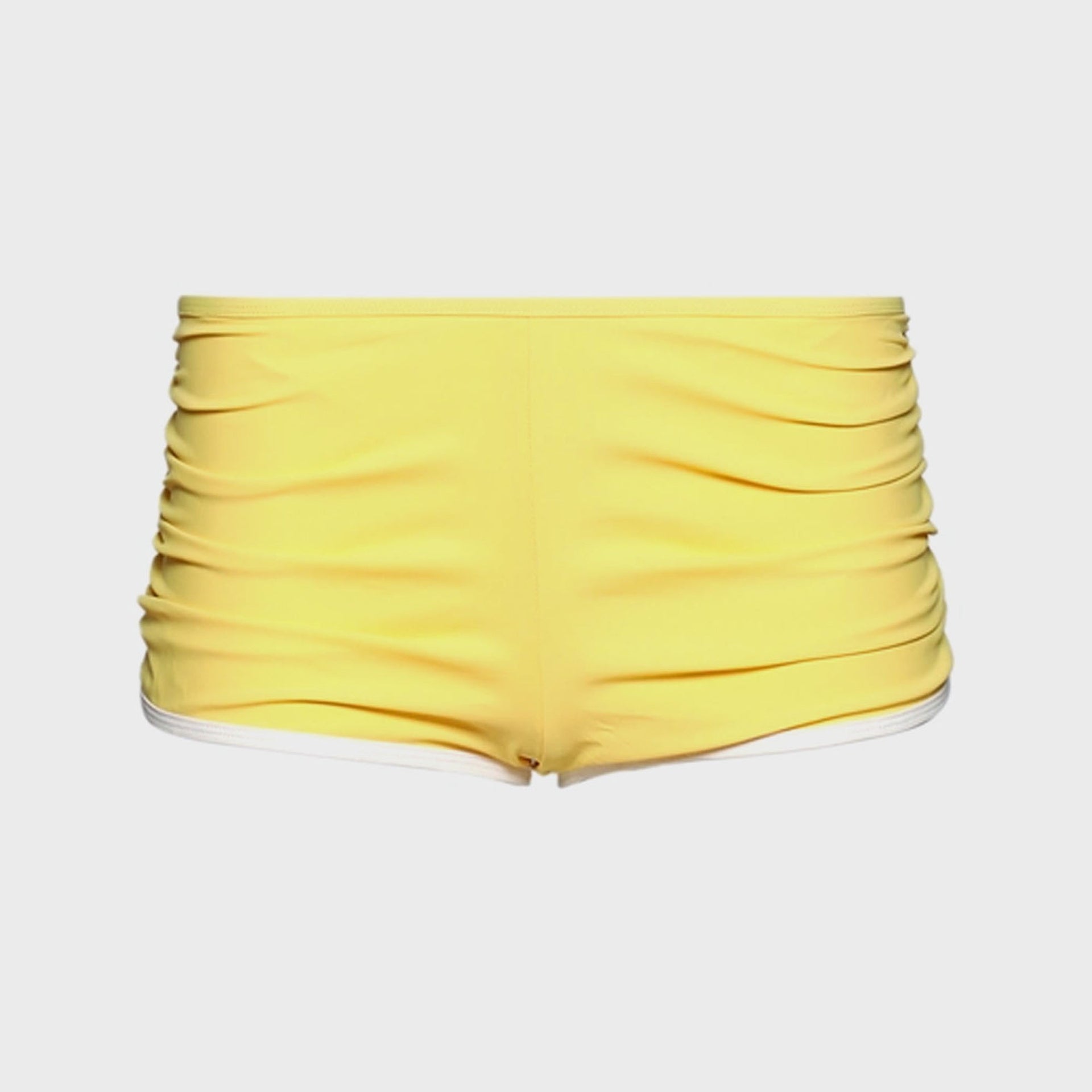 Christopher Esber Oasis Ruched Swim Boyshort - Zest White