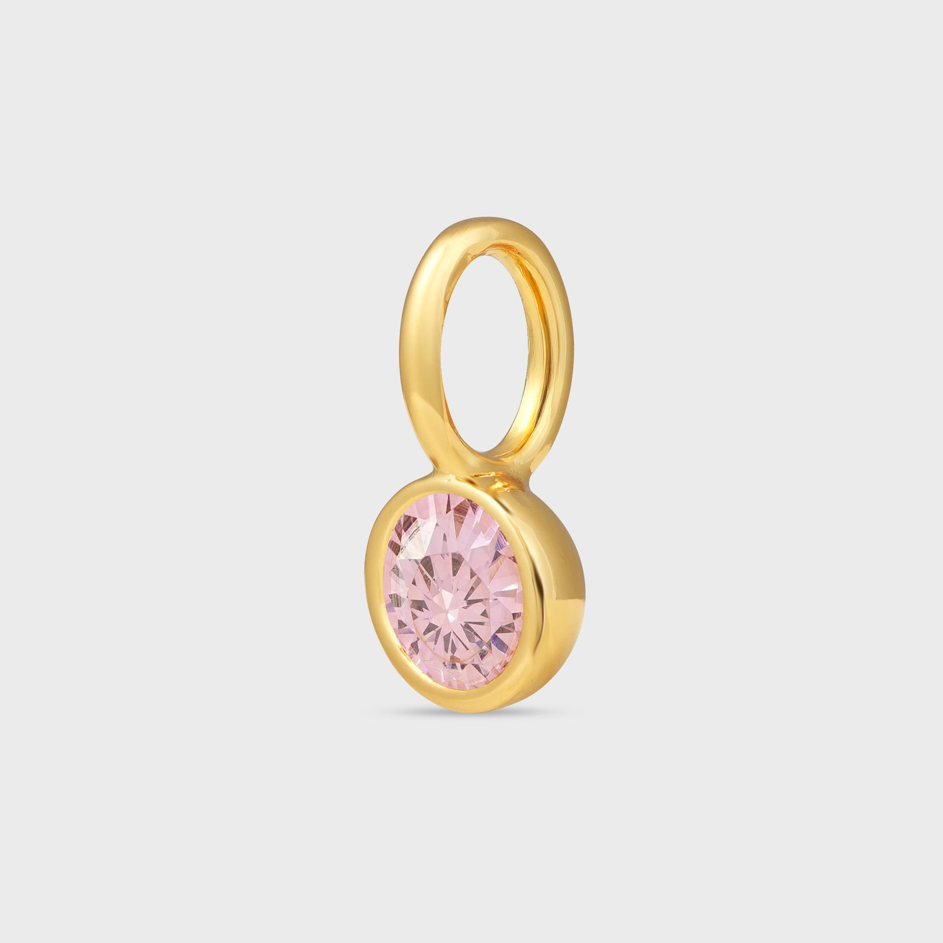 Crystal Haze Round Charm - Bubblegum Pink