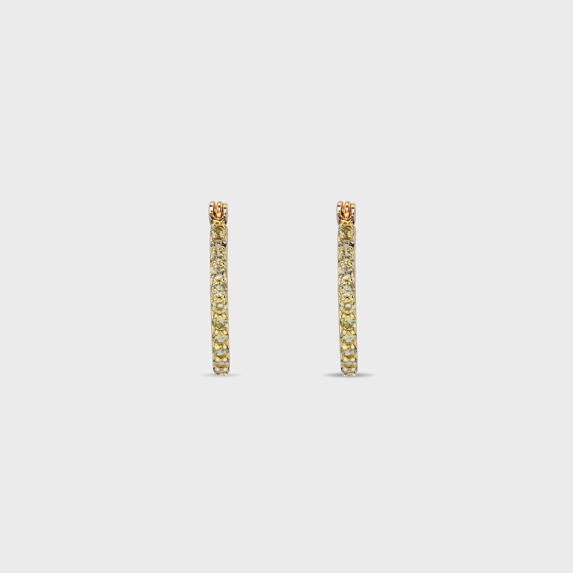 Crystal Haze Serena Small Hoops in Olive