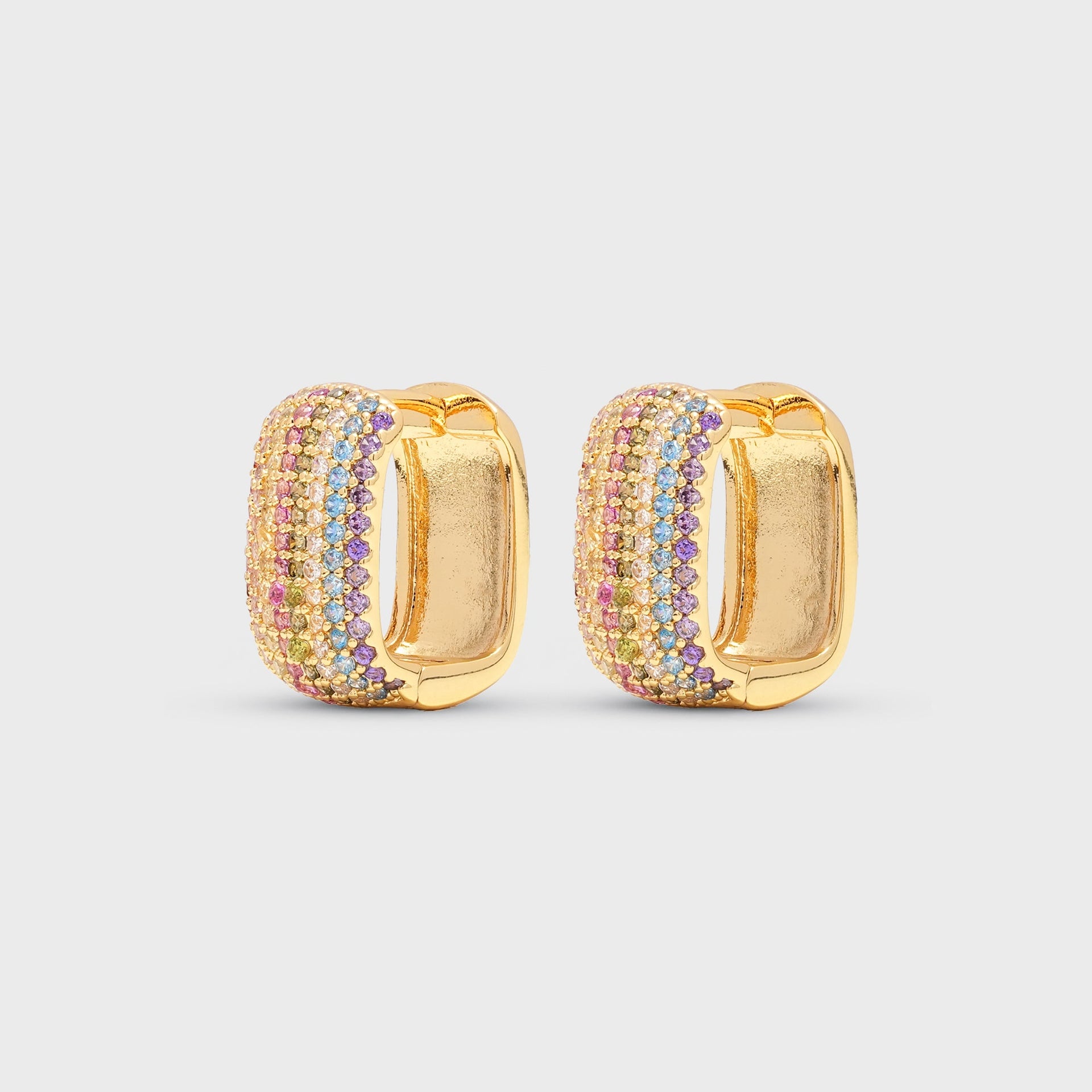 Crystal Haze Exclusive Infinity Hoops Small - Gold / Rainbow