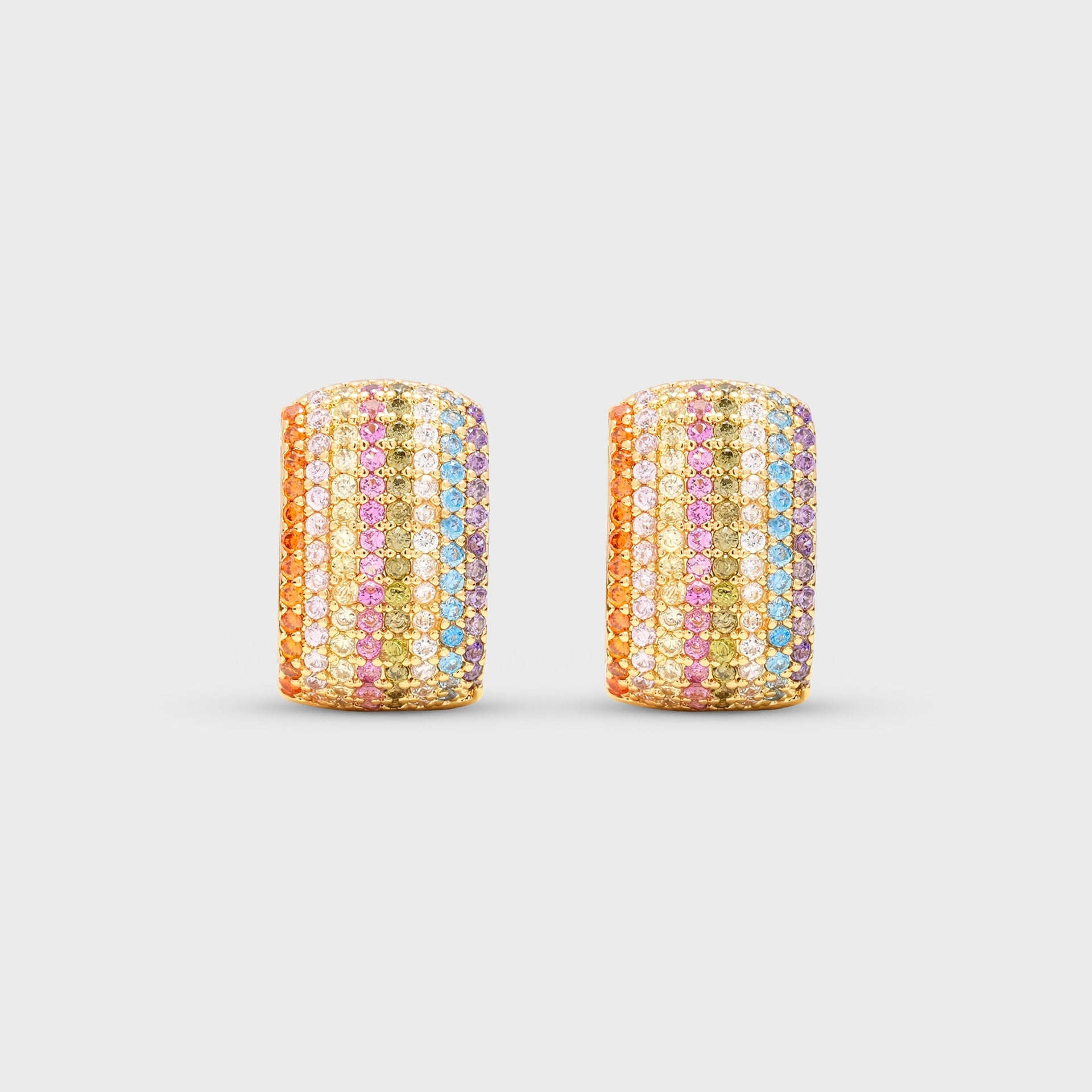 Crystal Haze Exclusive Infinity Hoops Small - Gold / Rainbow