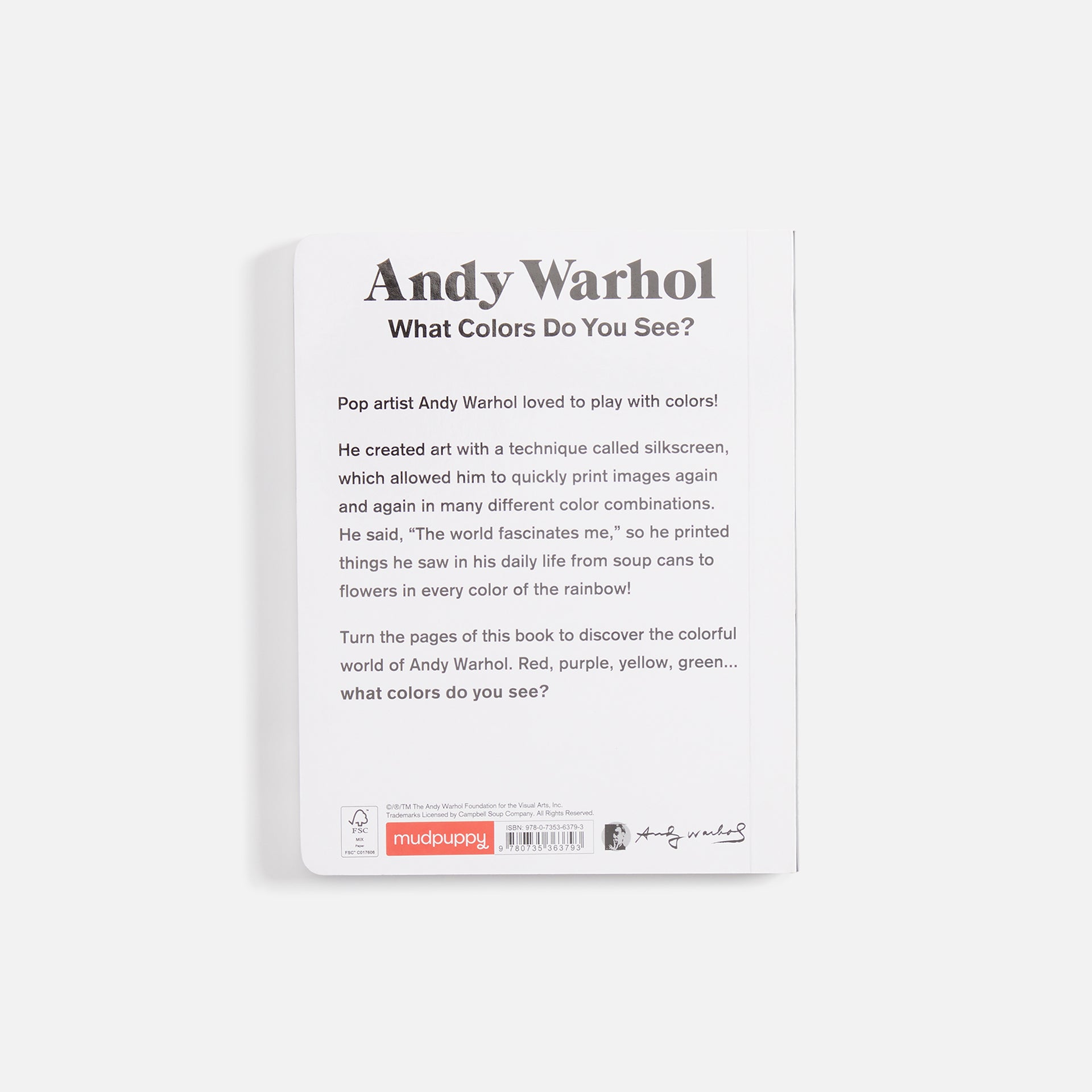 Chronicle Andy Warhol What Colors Do You See?