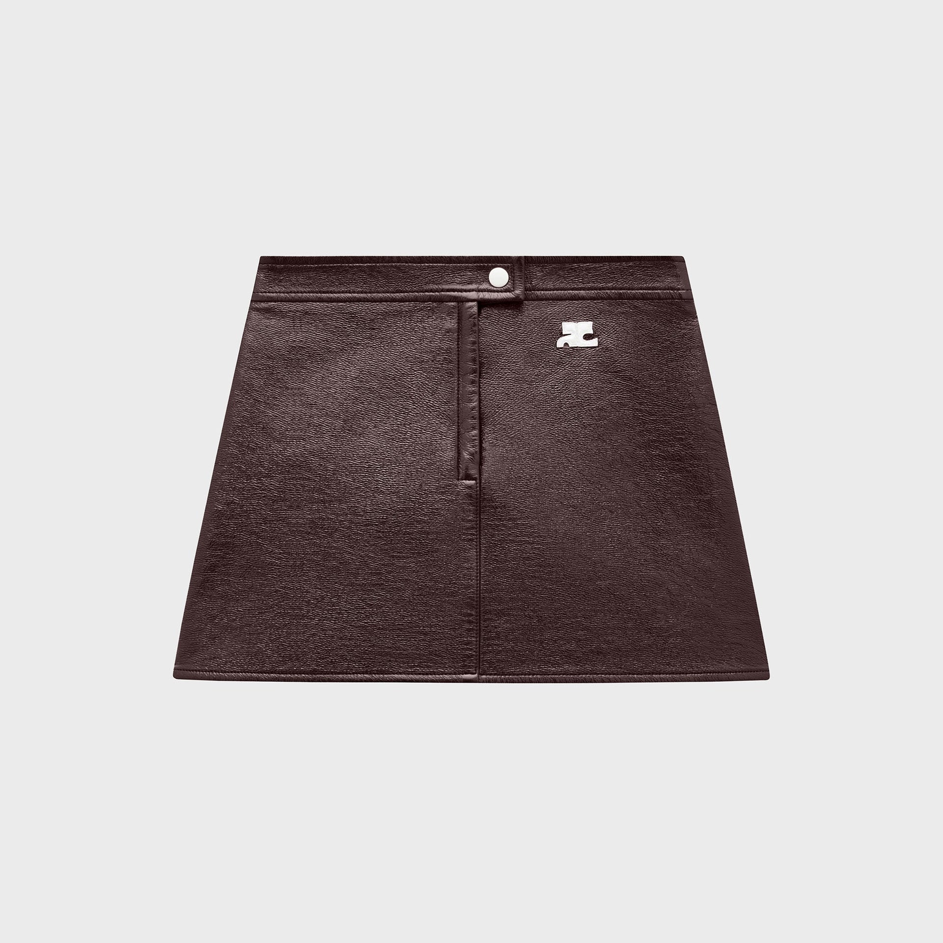 Courrèges ReEdition Vinyl Mini Skirt - Burnt Red