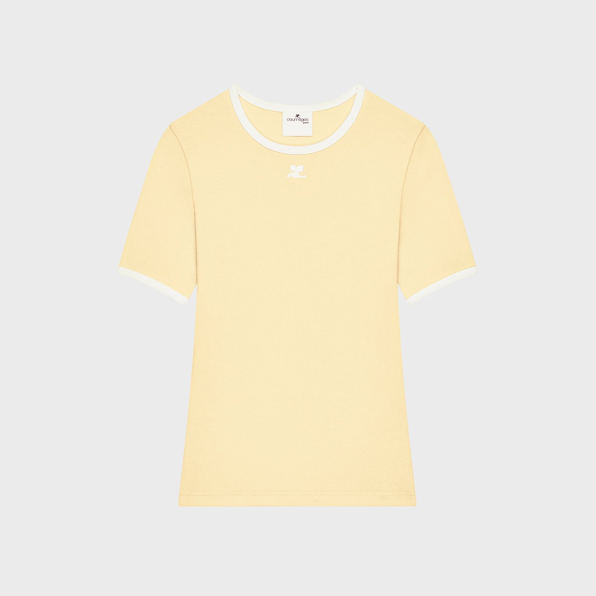 Courrèges Signature Contrast Tee - Jaune Clair