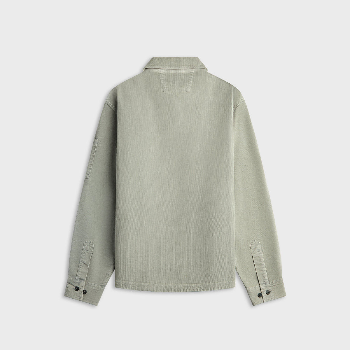 C.P. Company Corduroy Button Lens Blazer in Flint Grey, sage corduroy jacket, back view