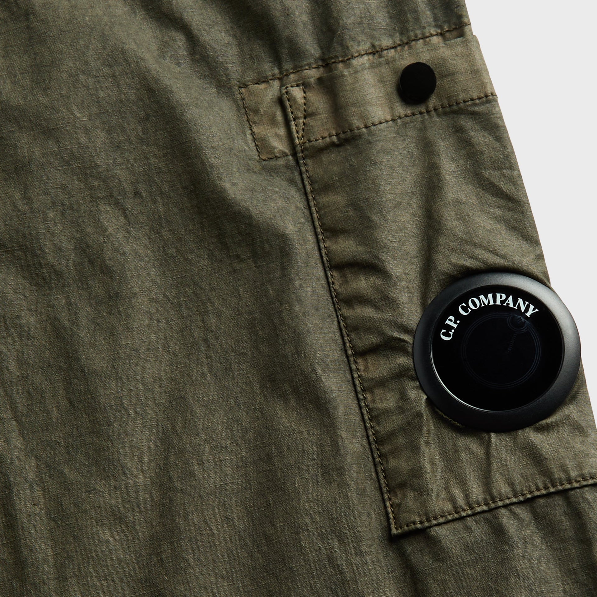 C.P. Company Cotton Plain Face Resined Lens Zipped Overshirt - Ivy Green