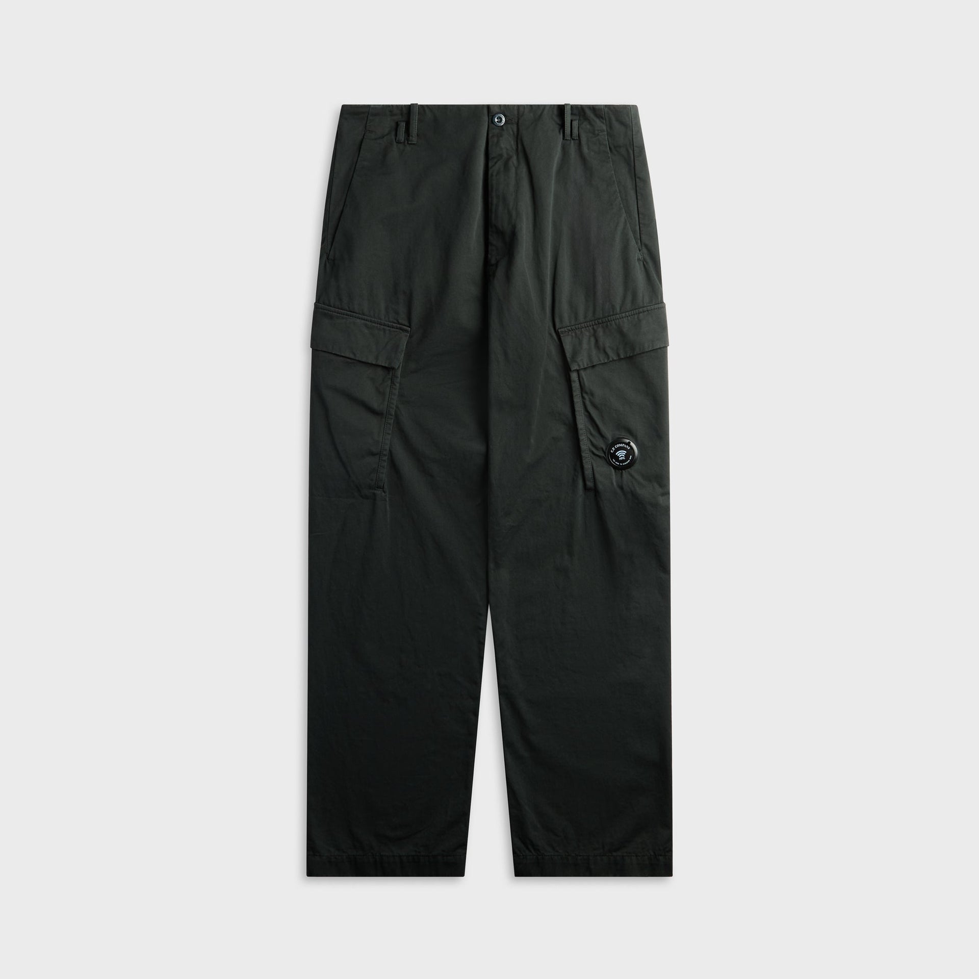 C.P. Company Cotton Gabardine Loose Cargo Pants - Raven