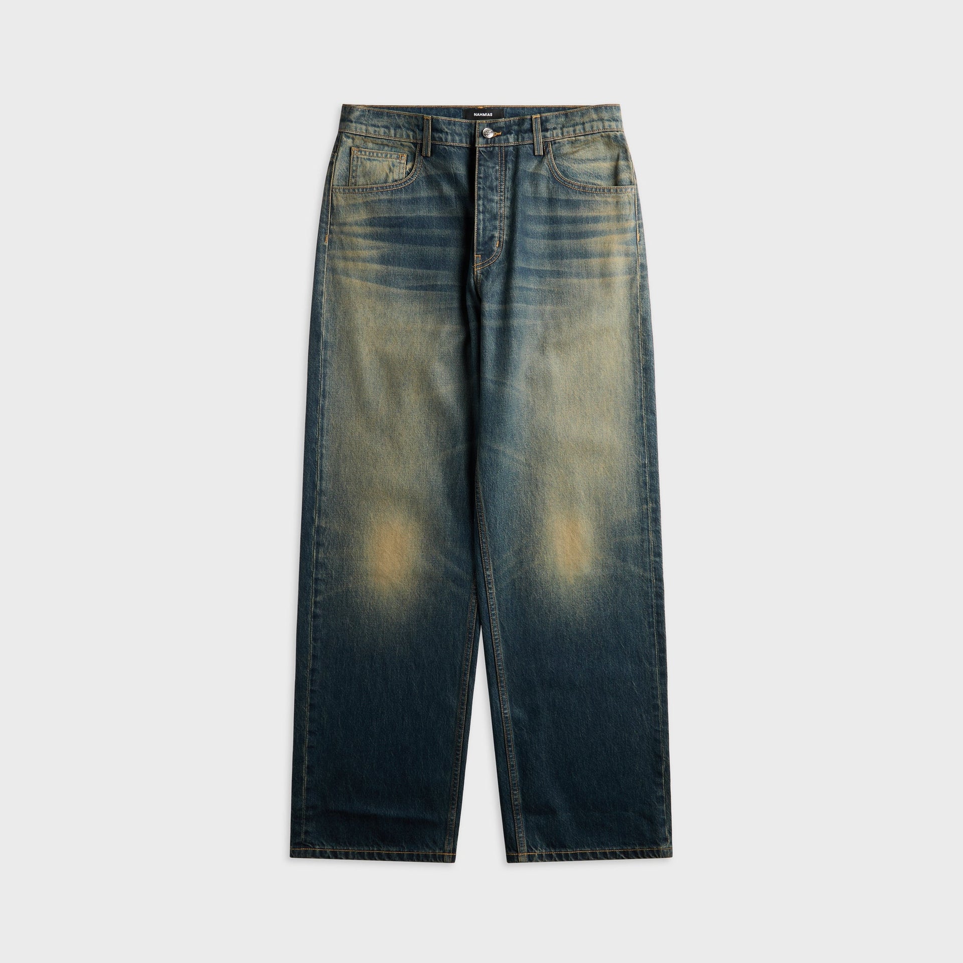 NAHMIAS Waxed Baggy Jean - Dark Waxed Indigo