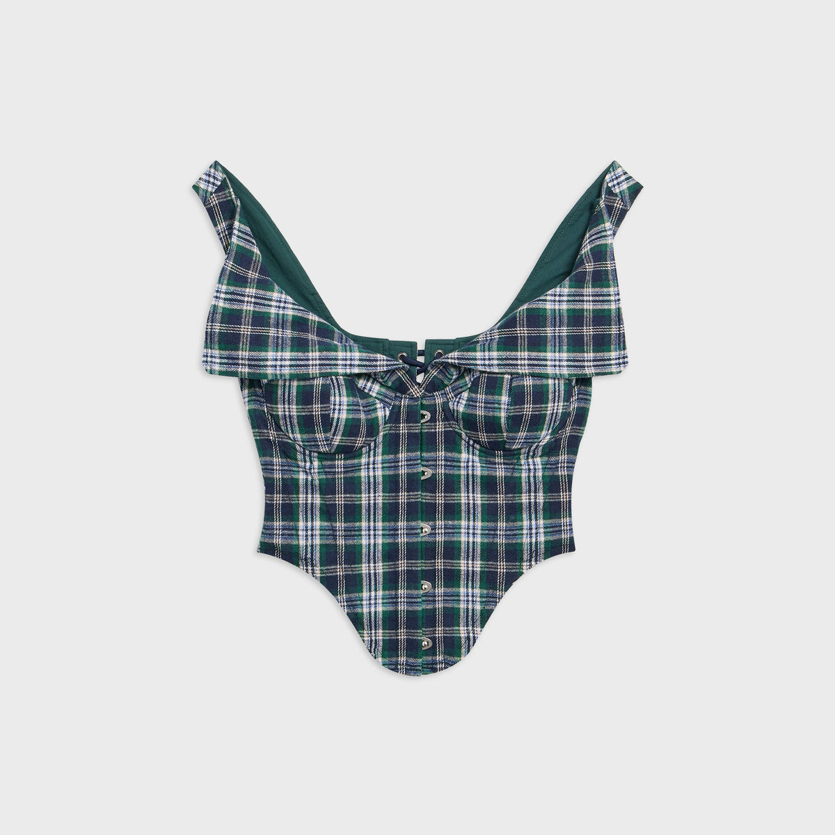 GUIZIO Chamonix Tartan Corset - Emerald Navy Classic Tartan