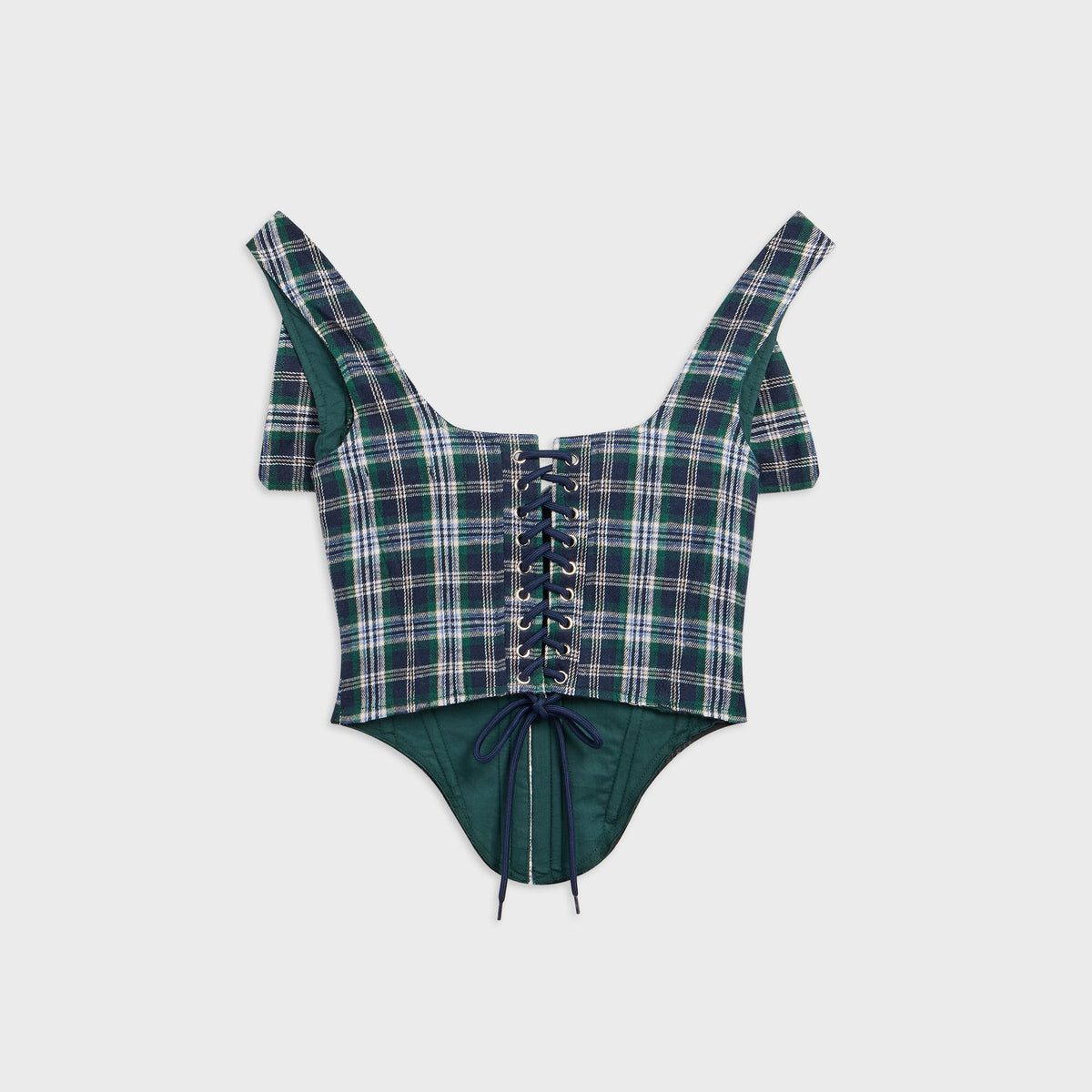 GUIZIO Chamonix Tartan Corset - Emerald Navy Classic Tartan