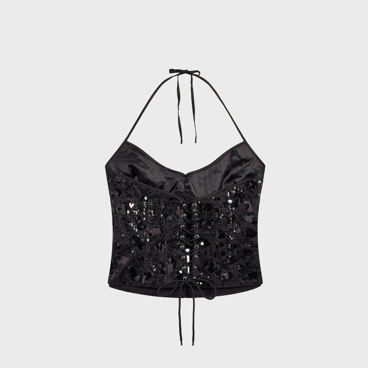 GUIZIO Marini Embellished Corset Top - Black