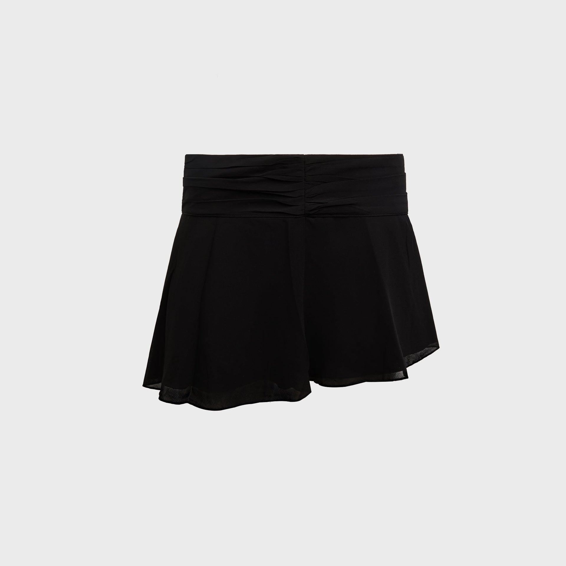 GUIZIO Chiffon Slit Mini Skirt - Black