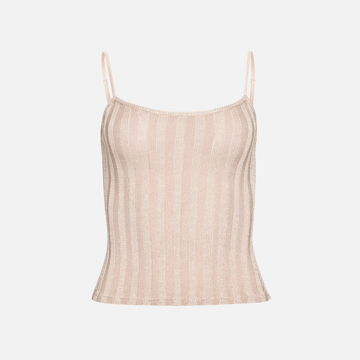 GUIZIO Slinky Rib Knit Tank - Silver