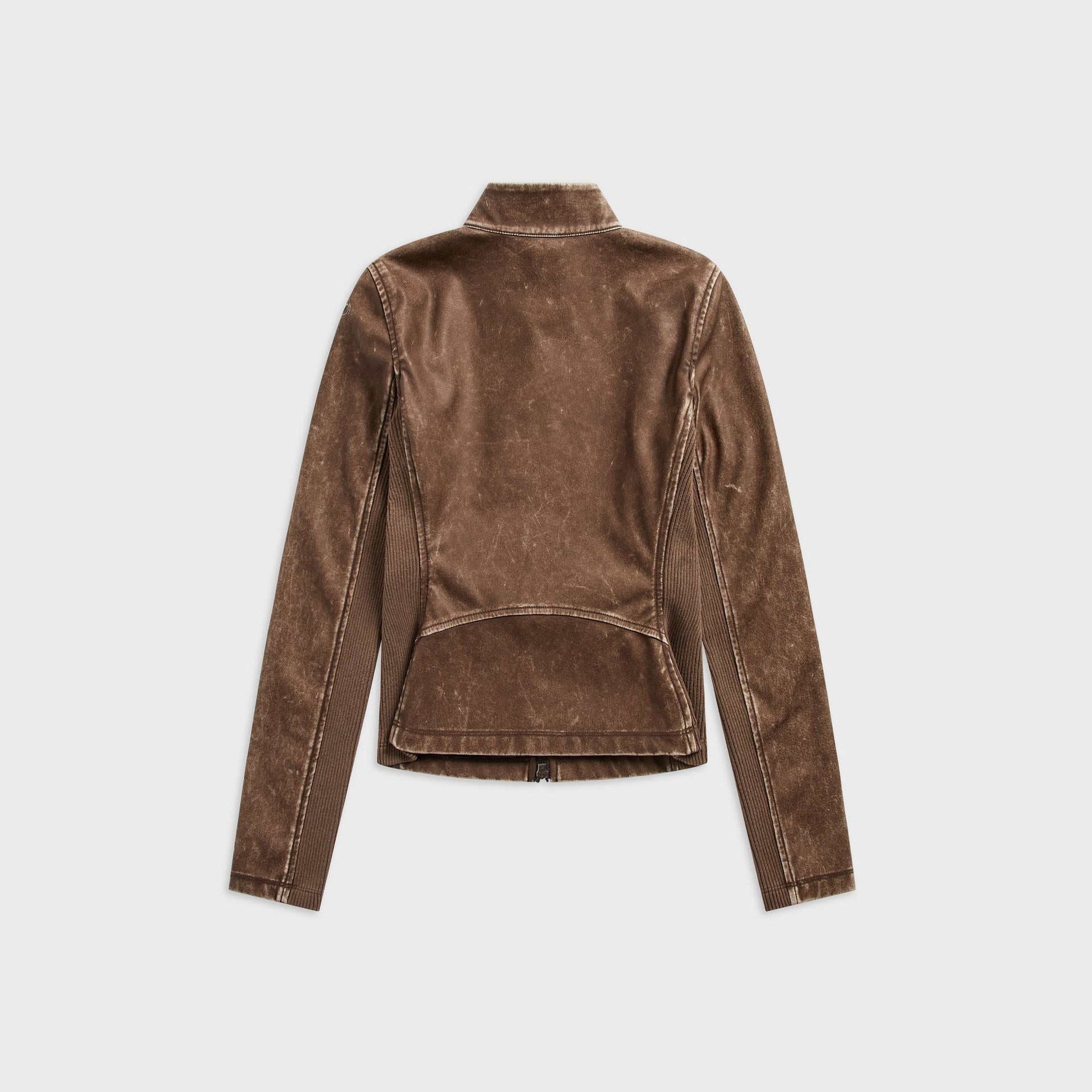 Diesel Rib-knit Inserts Biker Jacket - Brown