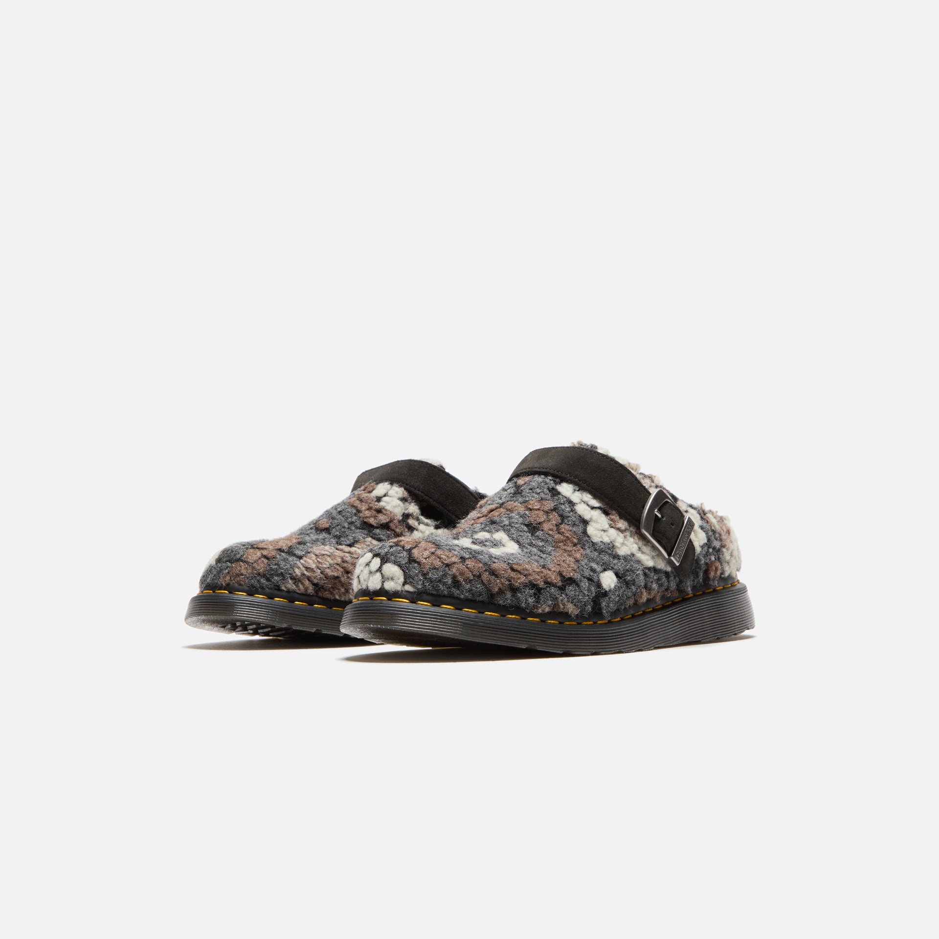 Dr. Martens Isham Mules - Black Mix Crochet Wool