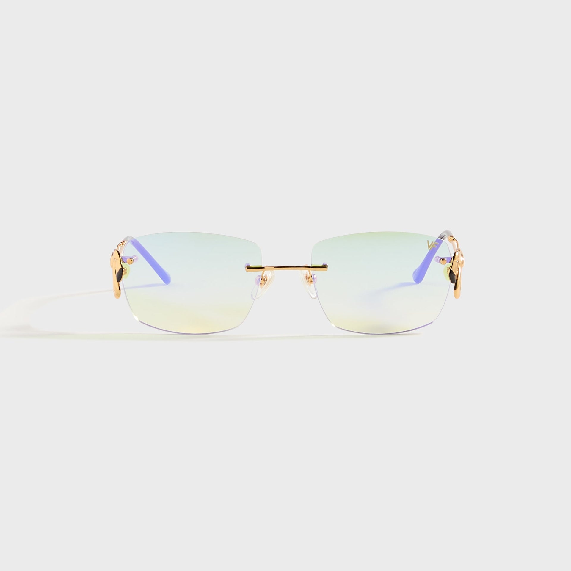 Vintage Frames Flamingo 24KT in Yellow Gold / Powder Green Flash Purple