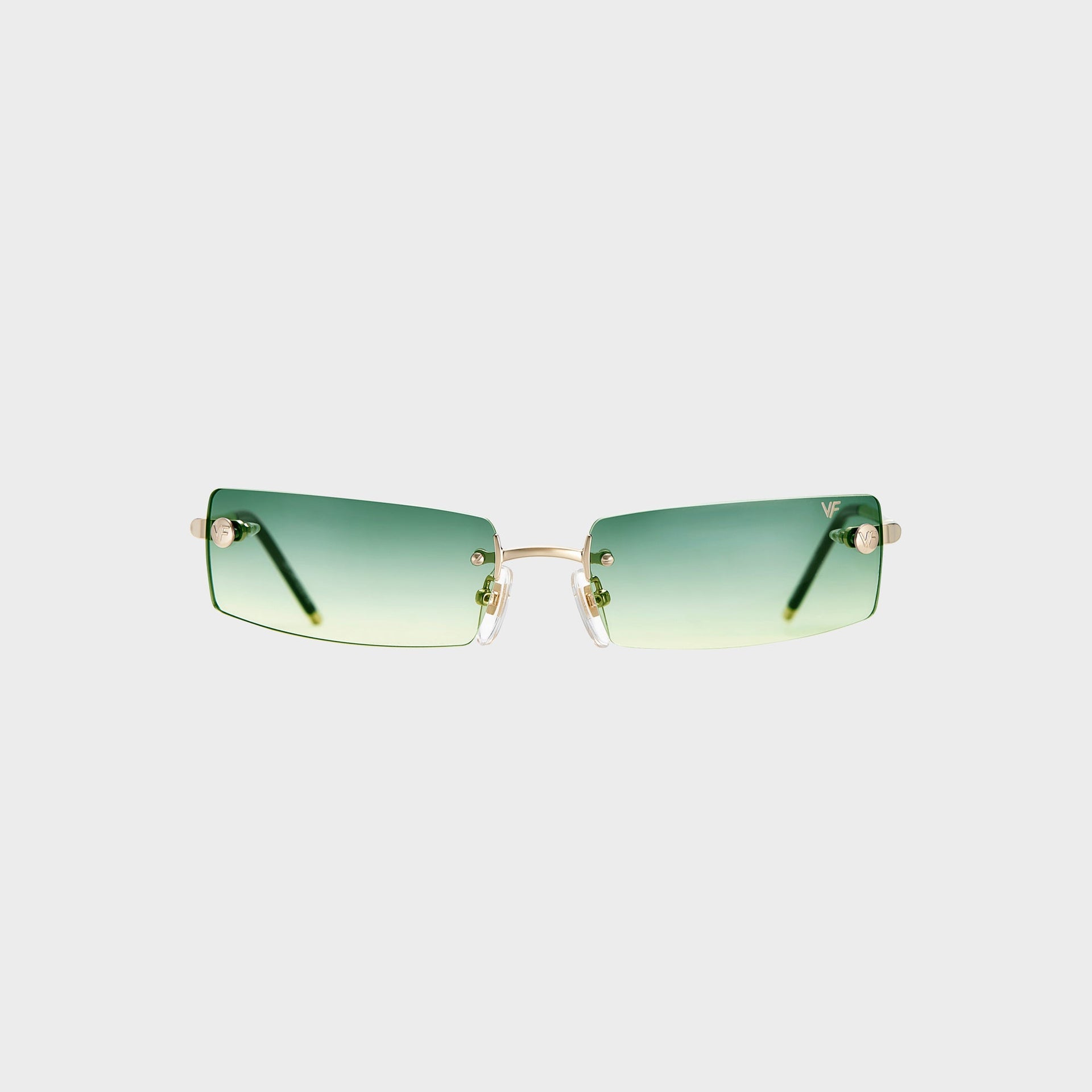 Vintage Frames Mykonos Rimless Drill Mount Sunglasses - Green Yellow