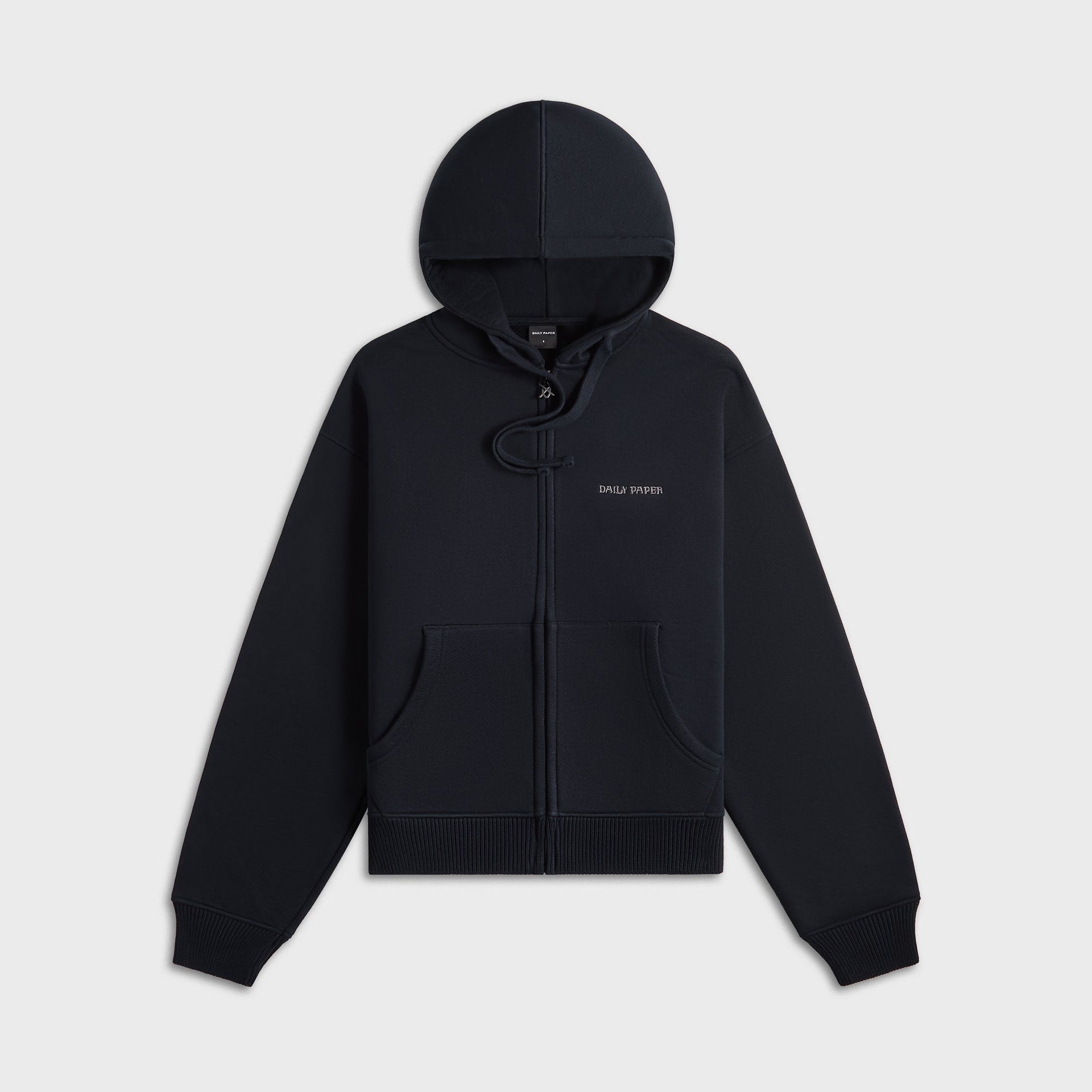 Daily Paper Boxy Zip Up Hoodie - Black