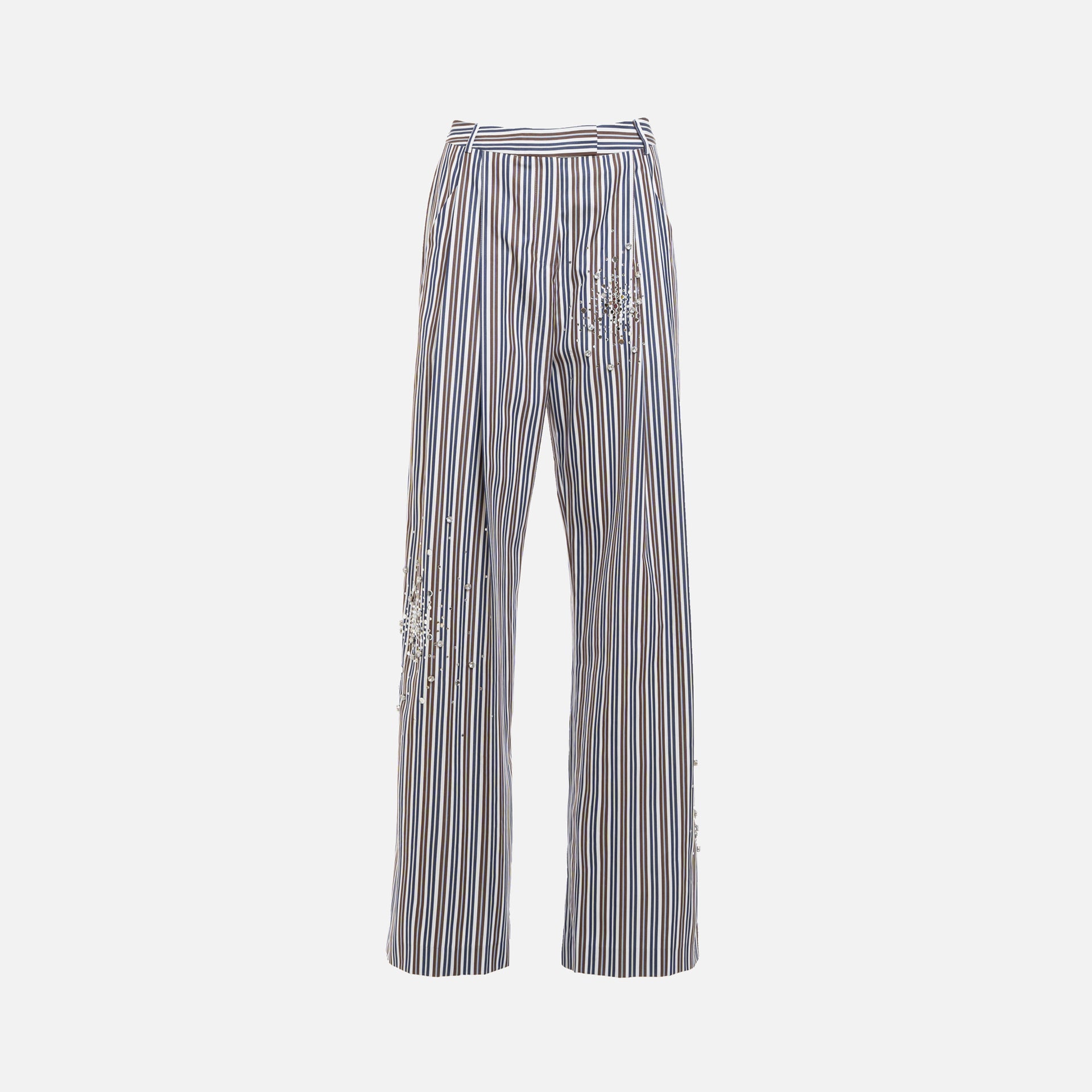 Des Phemmes Striped Pants - Coffee / Blue