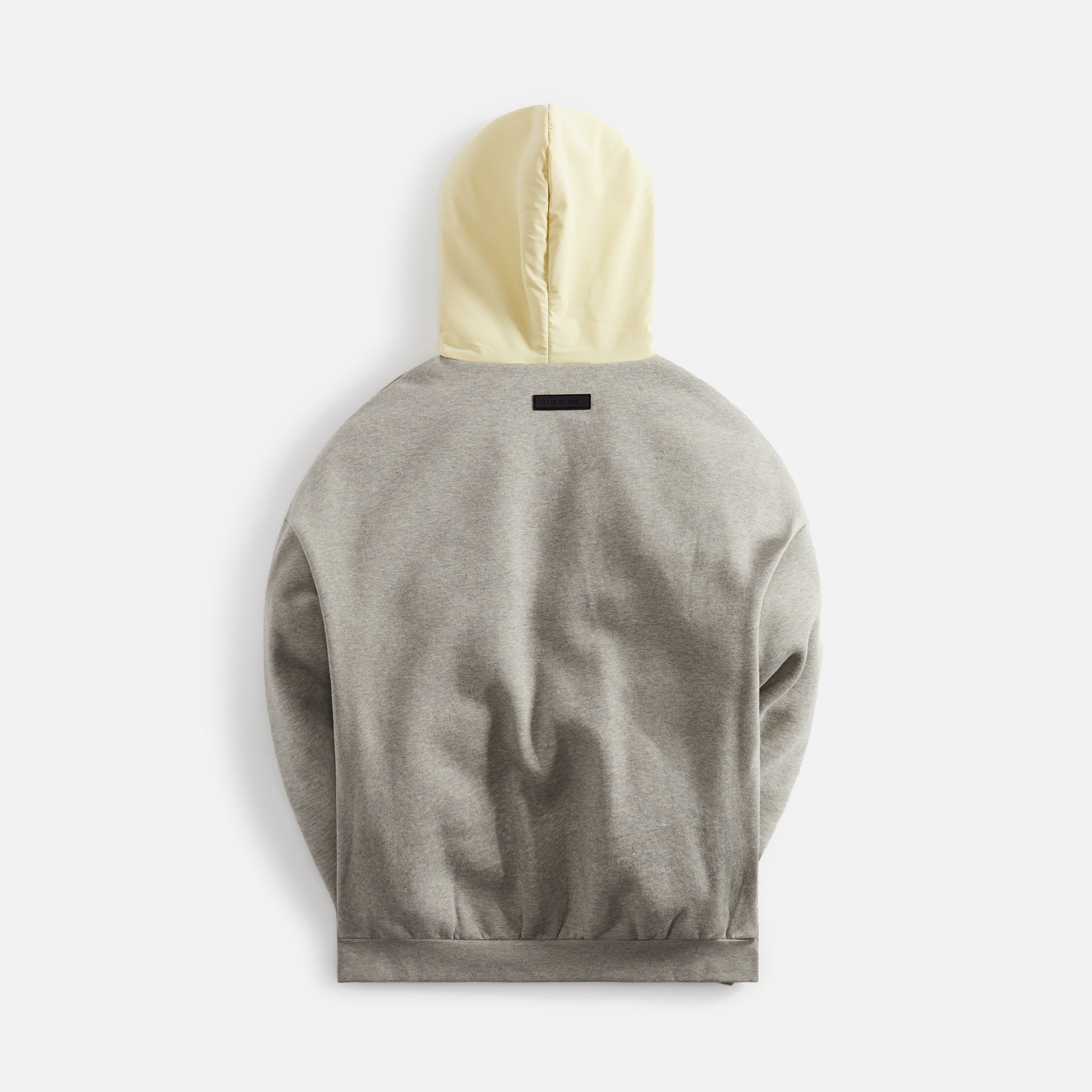 Essentials Nylon Fleece Hoodie - Dark Heather Oatmeal / Garden Yellow