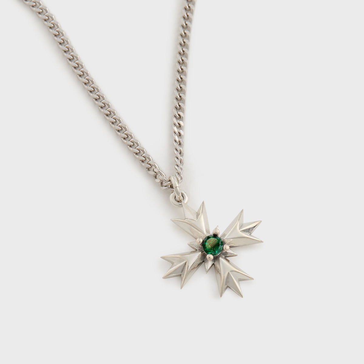 Emanuele Bicocchi Crest+Green Crystal Necklace - Gold