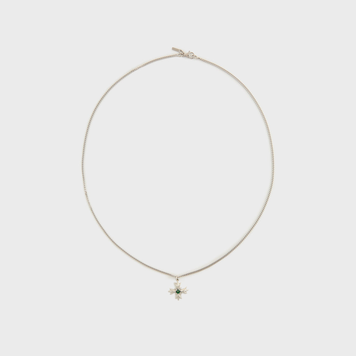 Emanuele Bicocchi Crest+Green Crystal Necklace - Gold