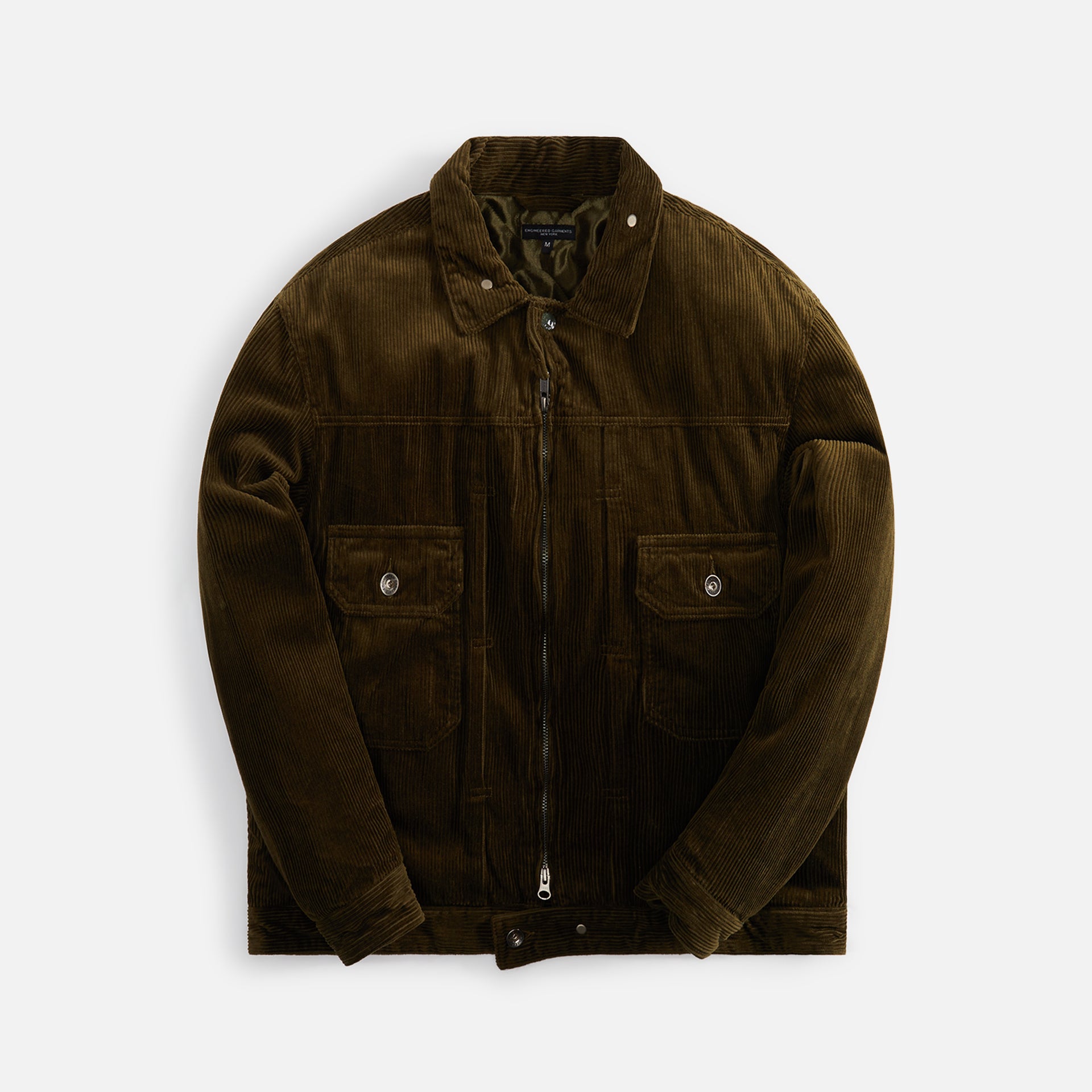Engineered Garments Trucker Jacket Cotton 8W Corduroy - Olive