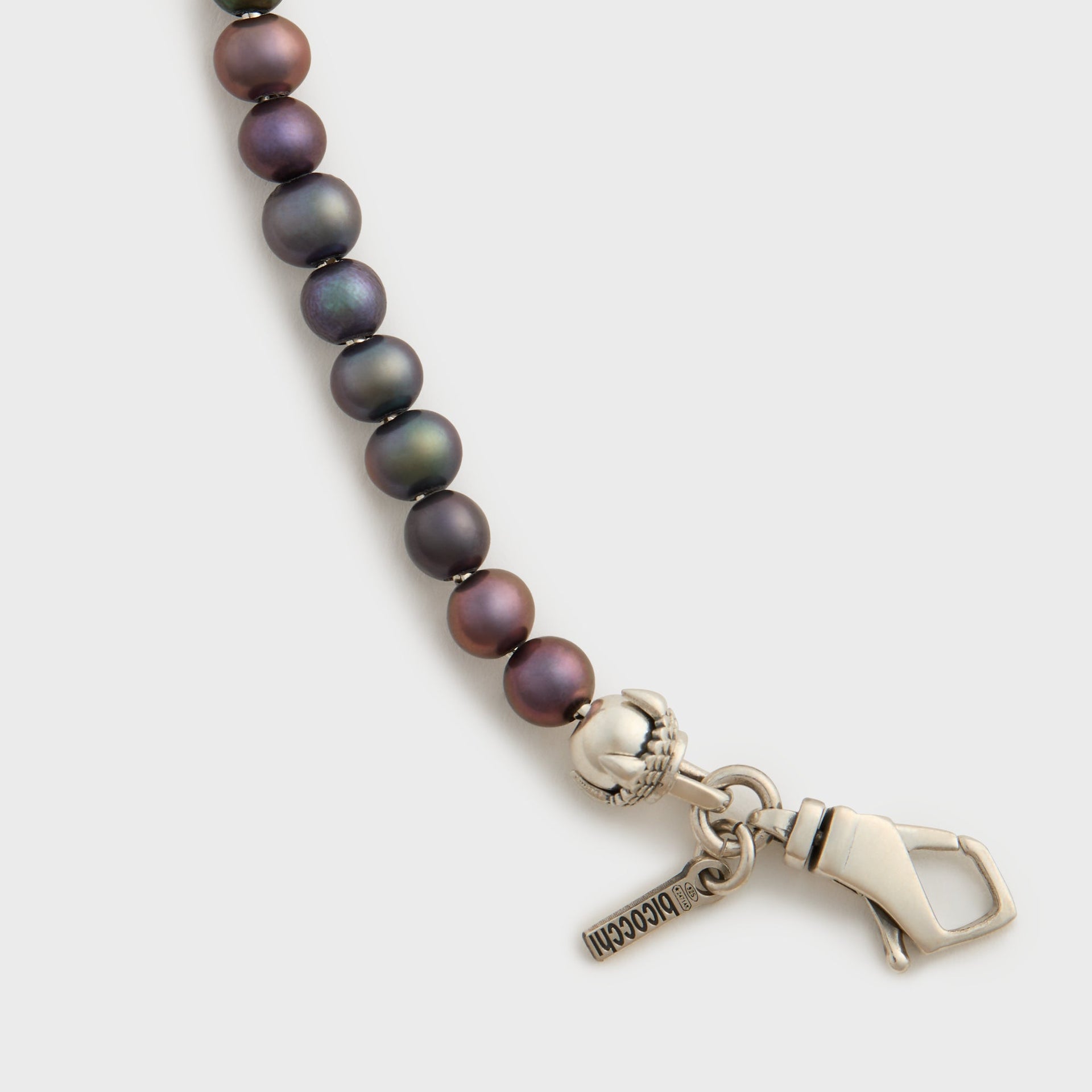 Emanuele Bicocchi Black Baroque Pearl Claw Bracelet - Silver