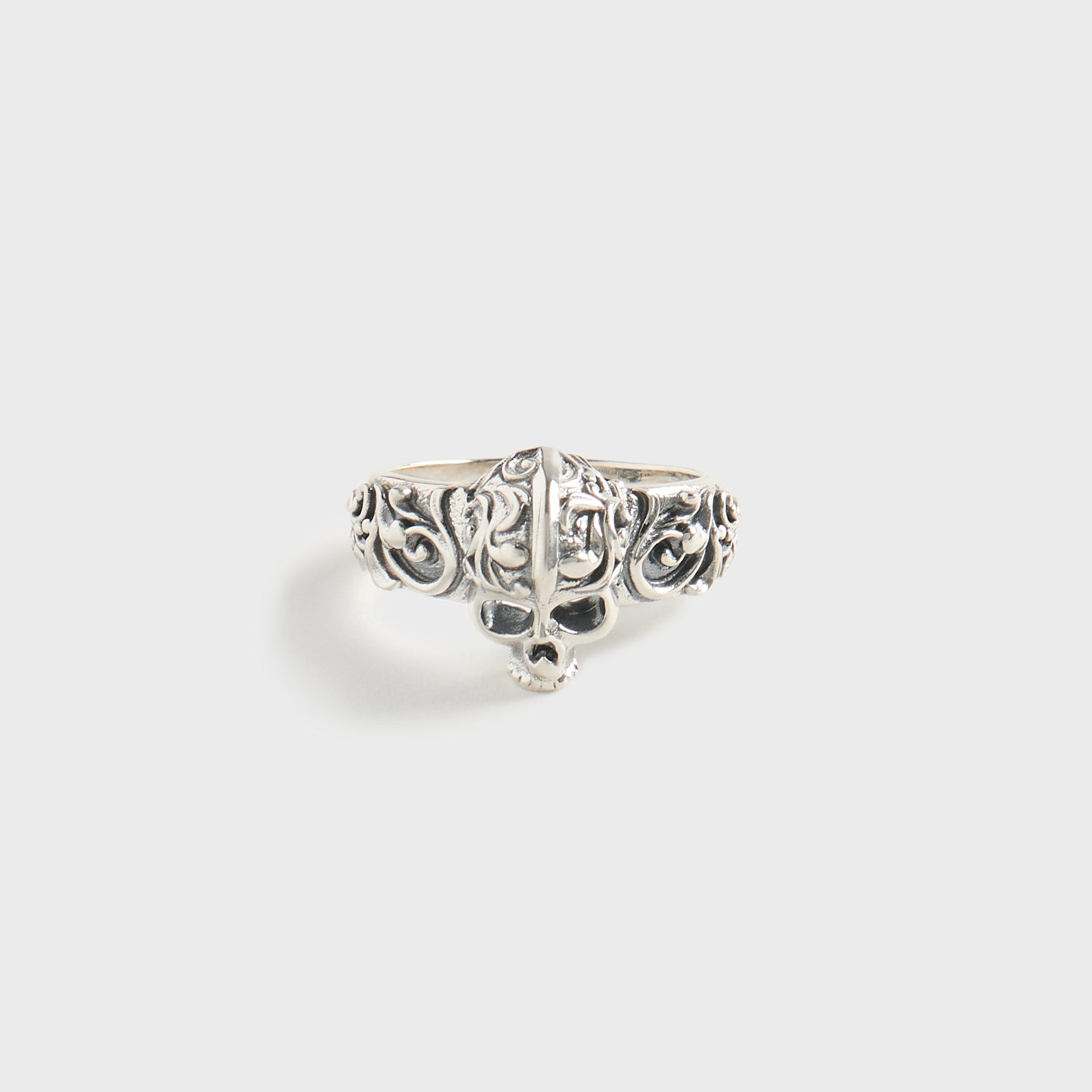 Emanuele Bicocchi Small Flourish Skull Ring - Silver