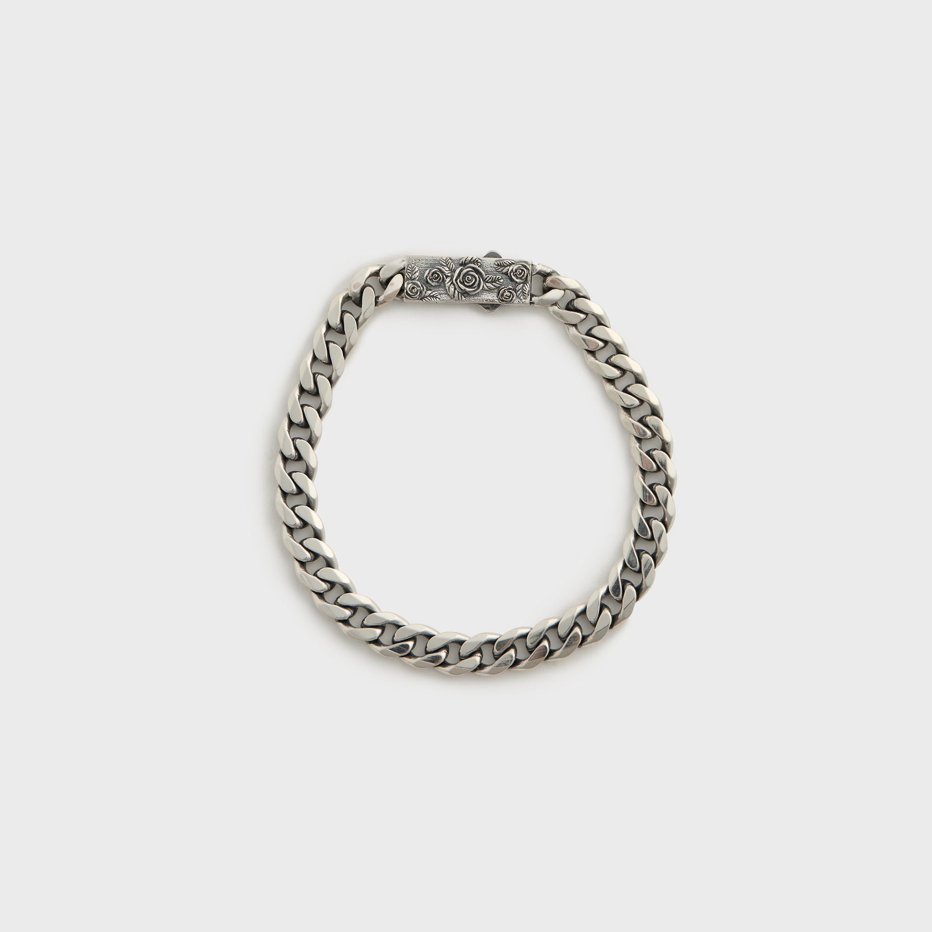 Emanuele Bicocchi Chain Bracelet With Roses Box Clasp - Silver