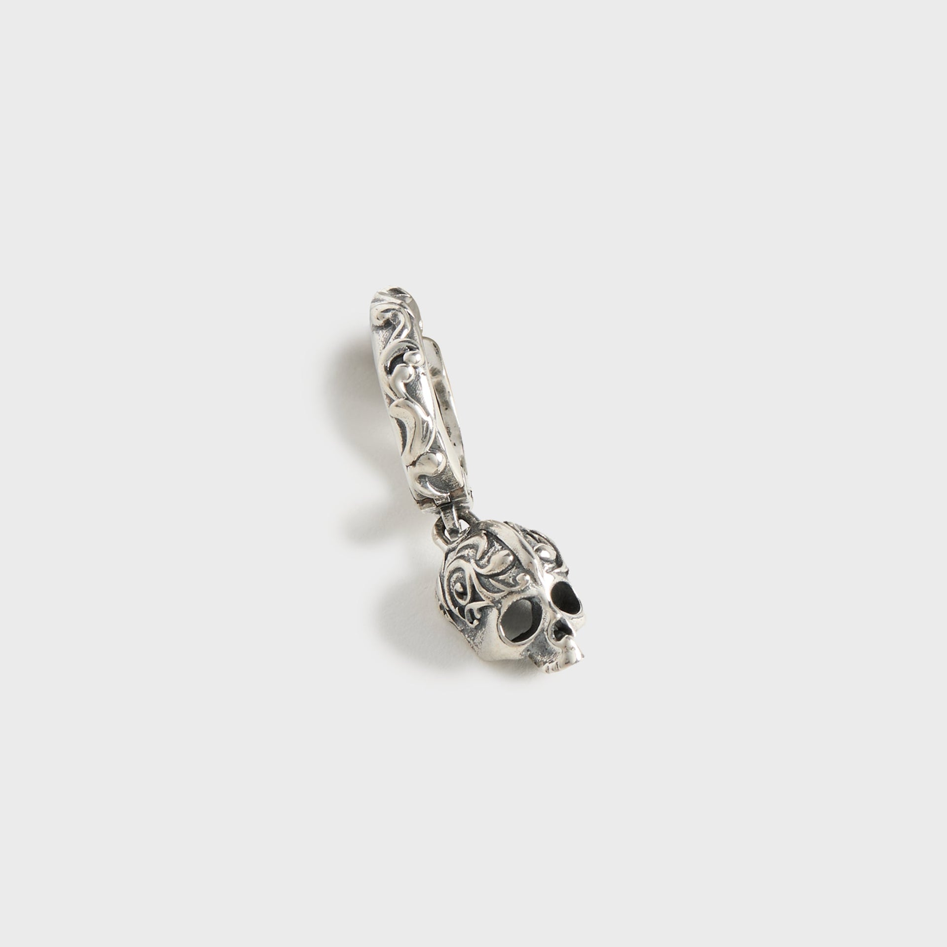 Emanuele Bicocchi Flourish Skull Earring - Silver