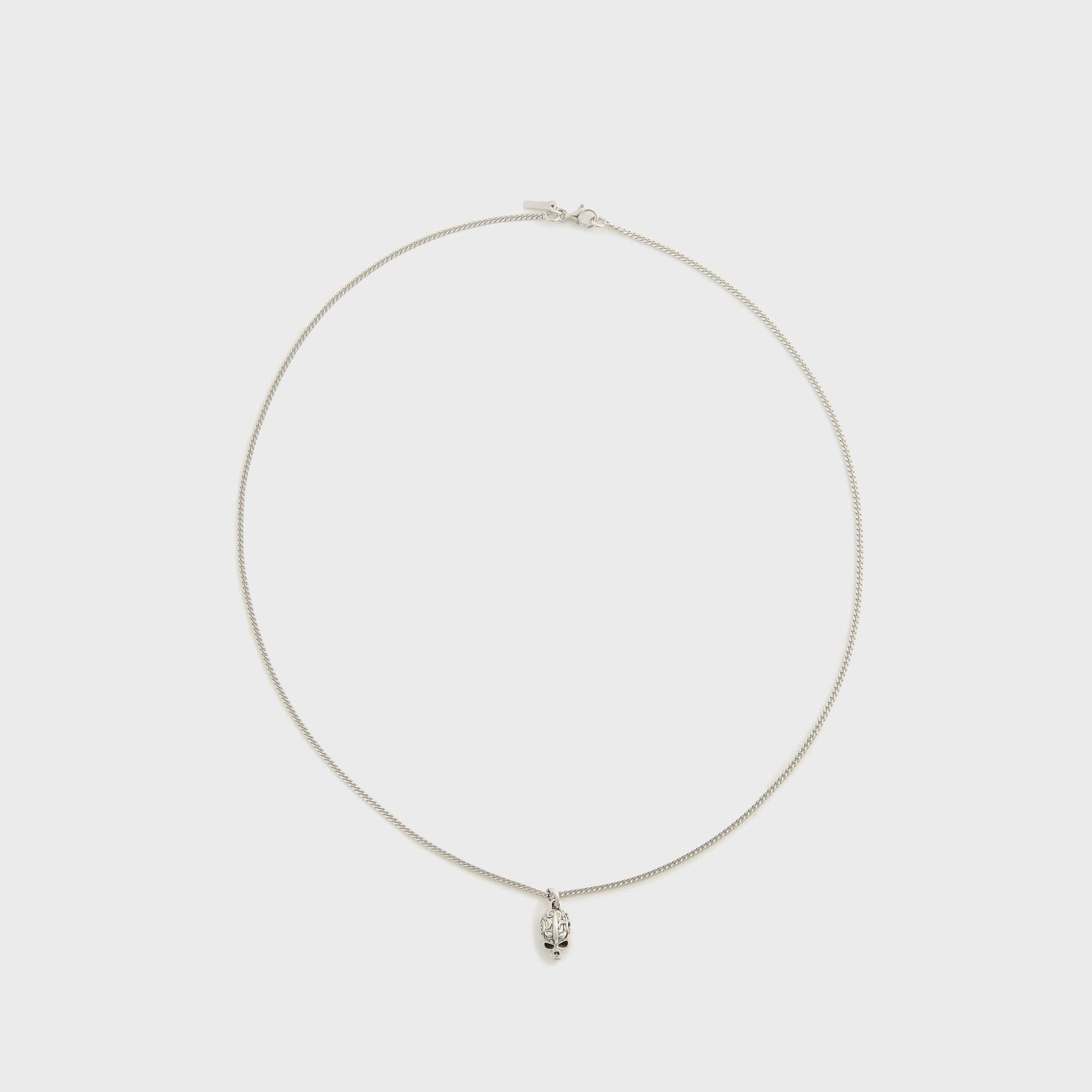 Emanuele Bicocchi Small Flourish Skull Necklace - Silver