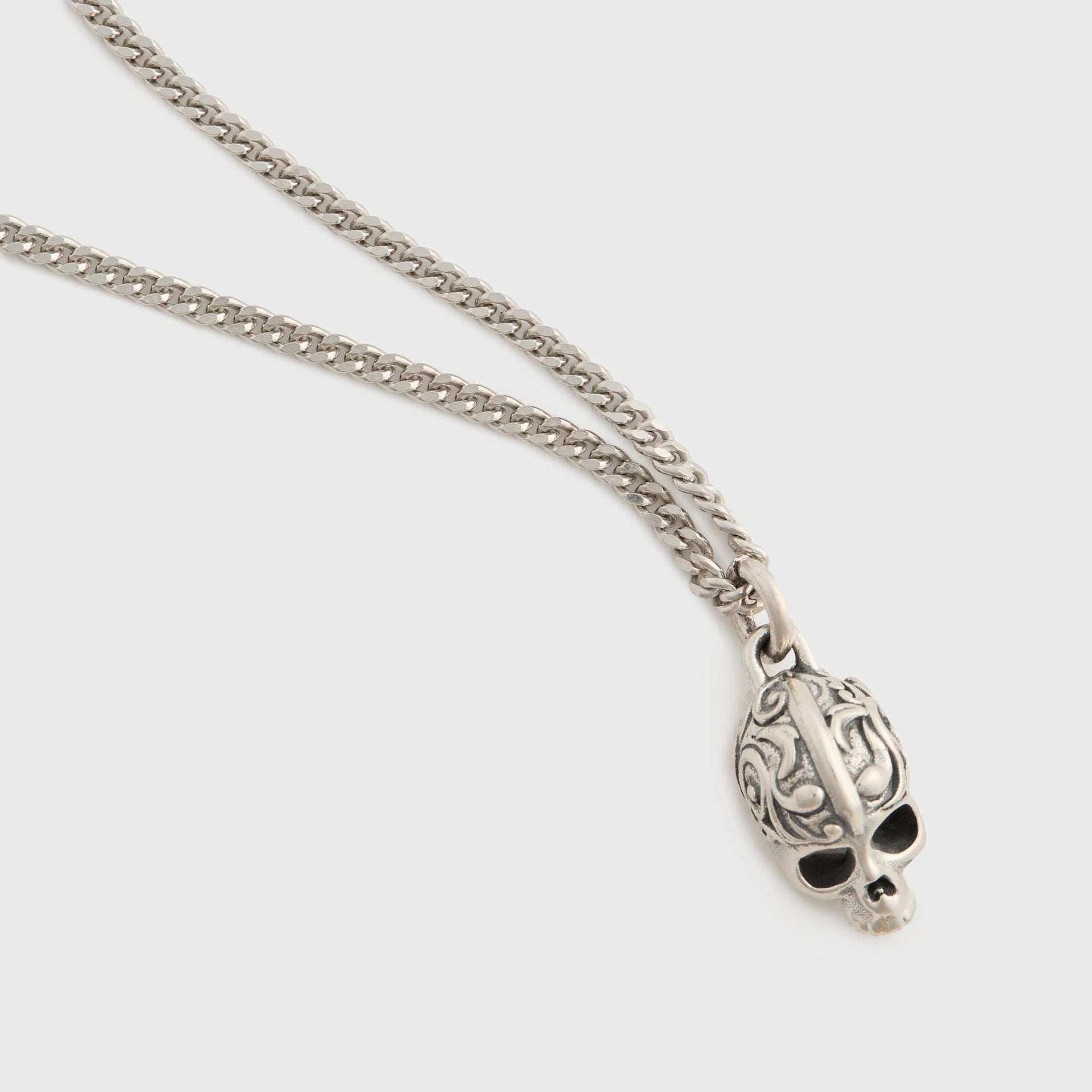 Emanuele Bicocchi Small Flourish Skull Necklace - Silver