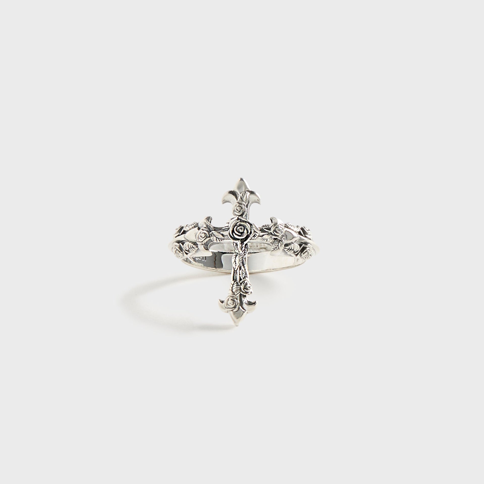 Emanuele Bicocchi Rose Cross Ring - Silver