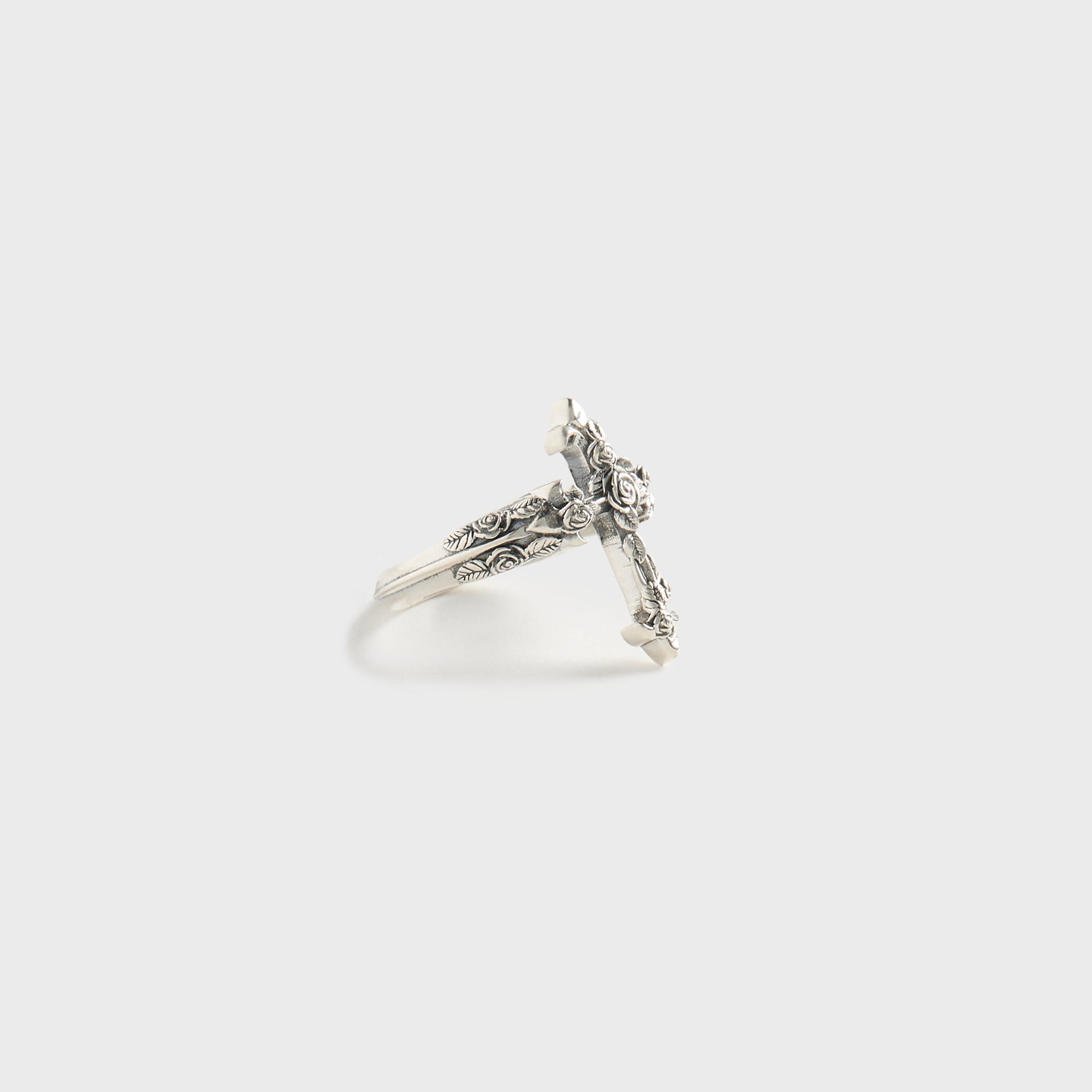 Emanuele Bicocchi Rose Cross Ring - Silver