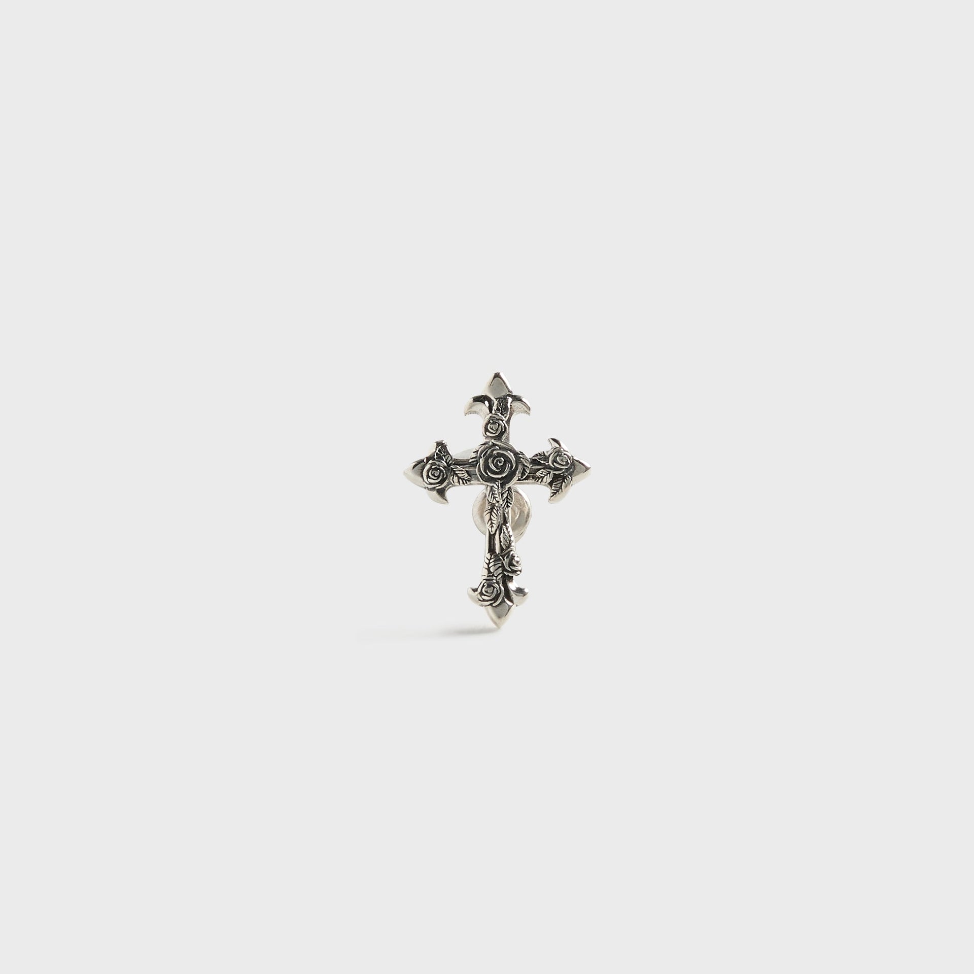 Emanuele Bicocchi Rose Cross Earring - Silver